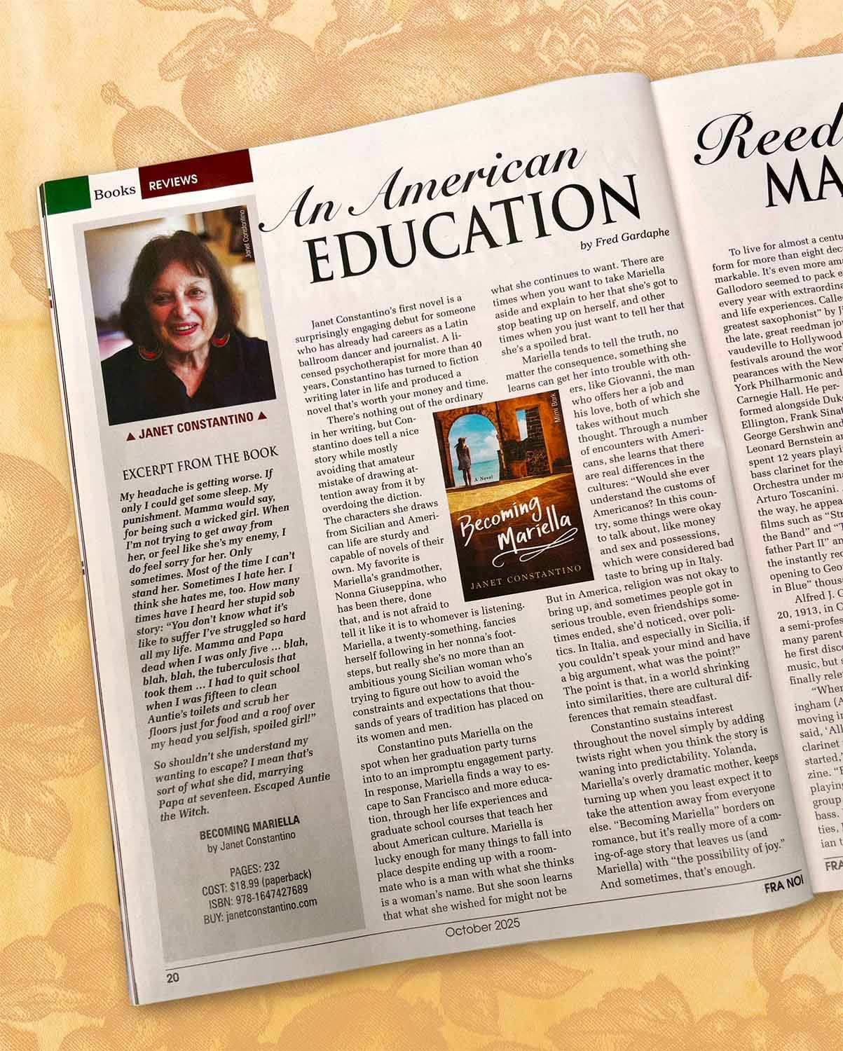 photo of magazine article from Fra Noi Oct 2025