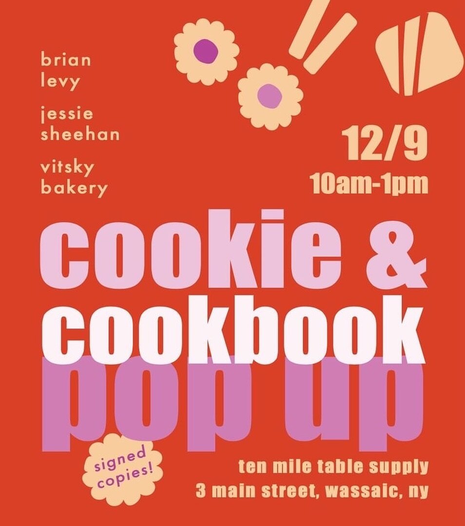 Save the date! Saturday 12/9, will be all things holiday bakes! We&rsquo;re launching our holiday cookie boxes and our dear pals @jessiesheehanbakes &amp; @bybrianlevy will be joining Vitsky at @tenmiletable to add to our cookie line up, talk holiday