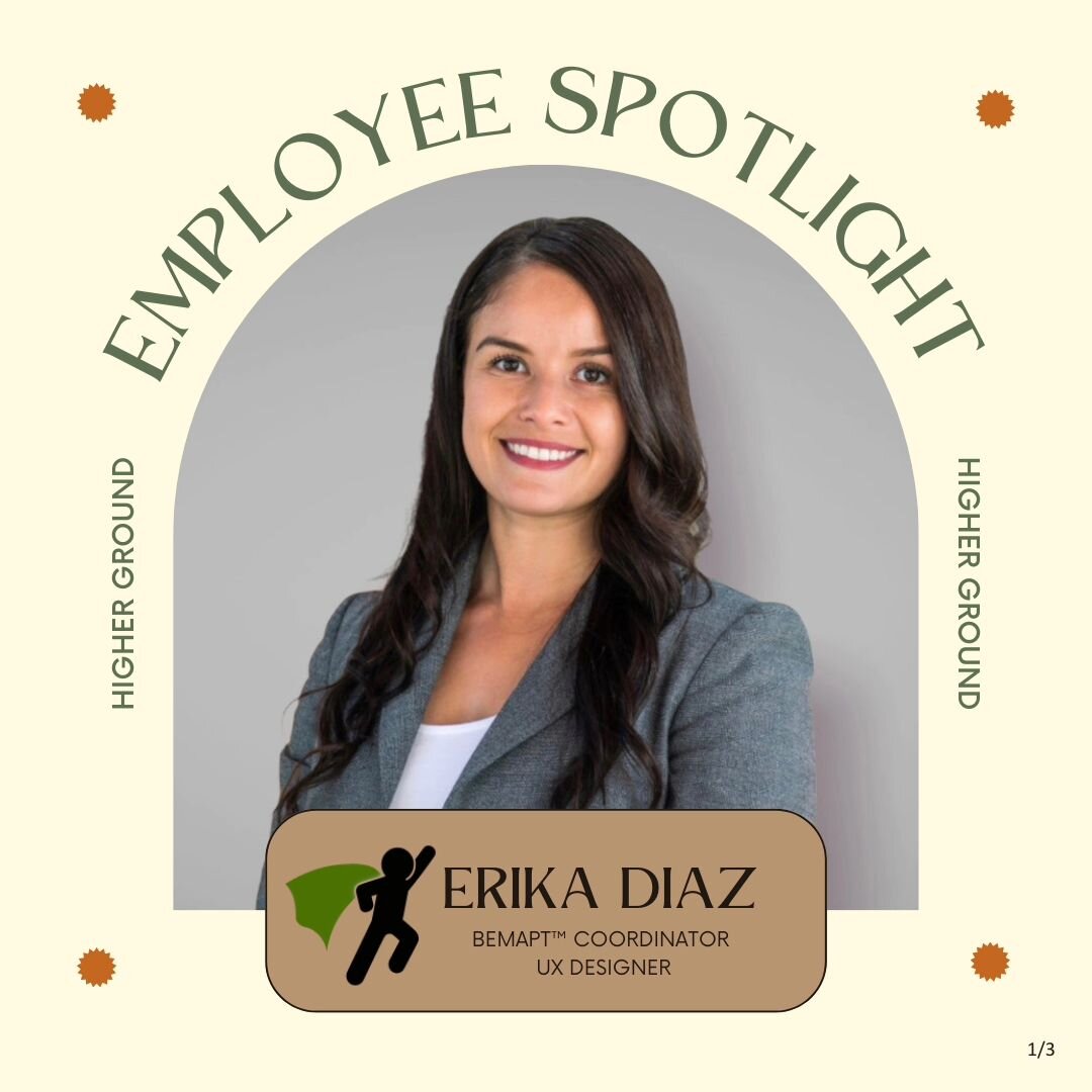 ☀️🛩🌳Erika is such a positive force at Higher Ground. Her smile can light up a room, and she always makes sure that her co-workers are happy. She is on the BeMapt&trade; team but is always willing to help others out and collaborate across teams!

#E