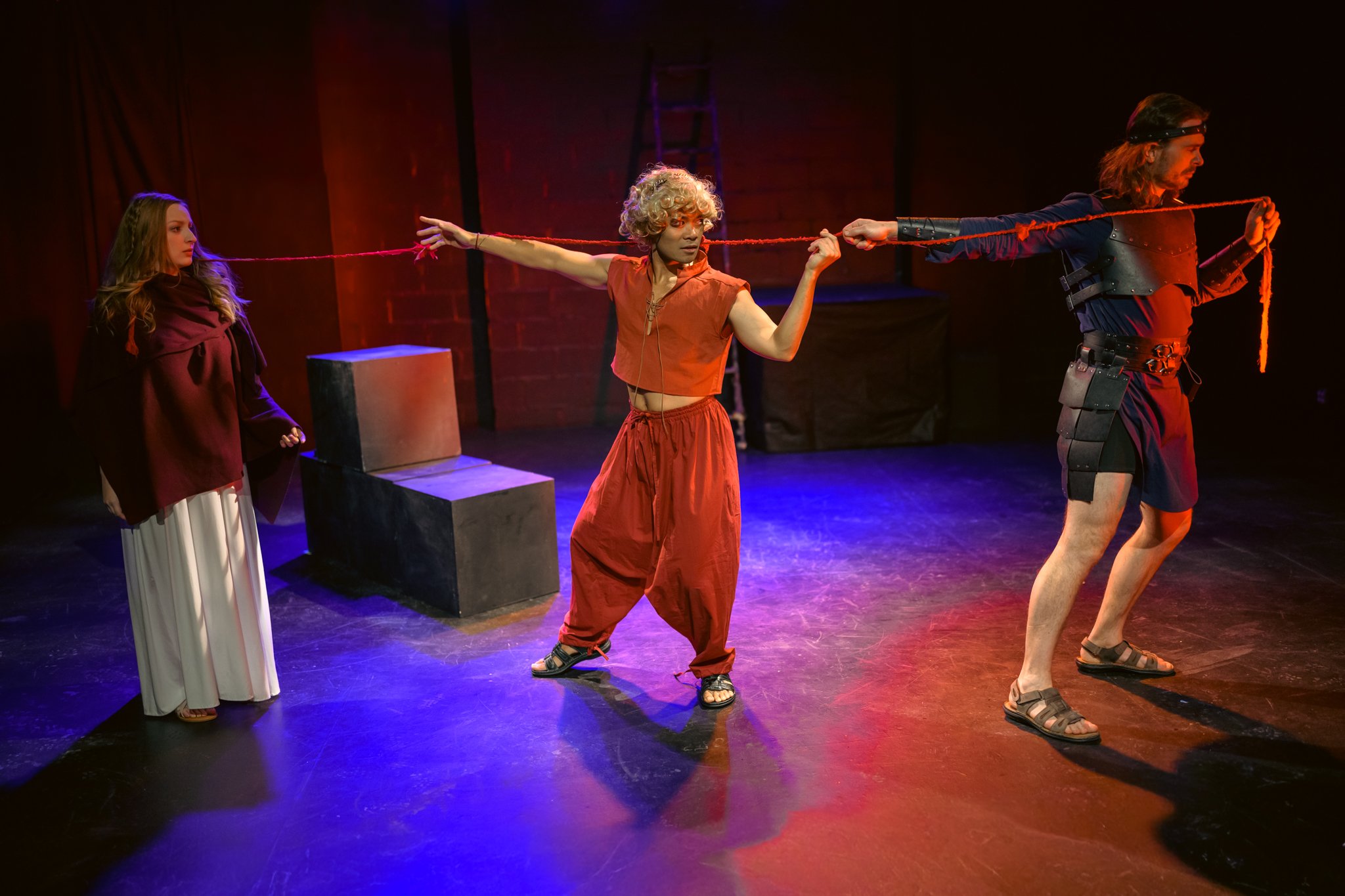 LipyanskiyPhoto - The Ladder, James Jelkin as Theseus, Justin Senense as Pirry, Lucy Turner as Ariadne.jpg
