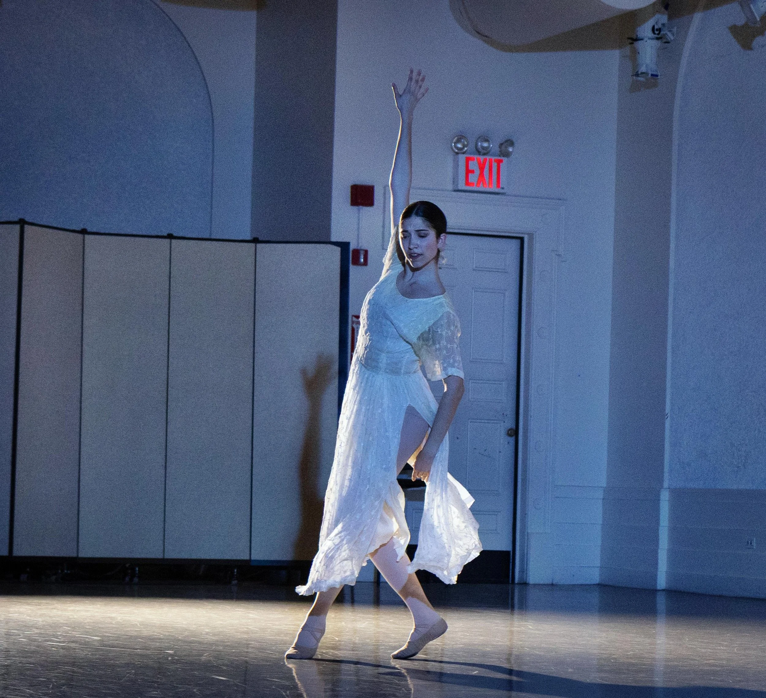 Claire Bucci in "A Pop-Up Ballet at New York City Center," an evening of choreography by Kathryn Roszak, presented by Danse Lumière March 30, 2026. Photo by Kent G. Becker.