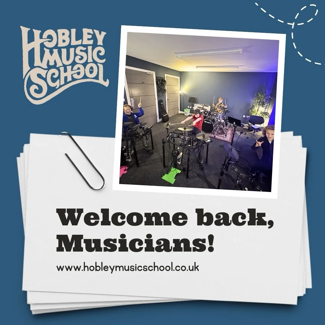 WE&rsquo;RE BACK OPEN!
Hope you&rsquo;ve all had a great Easter break, we&rsquo;re officially back open and ready to kick off the summer term at Hobley Music School!
Lessons are back in full swing this week, and we can&rsquo;t wait to hear what every