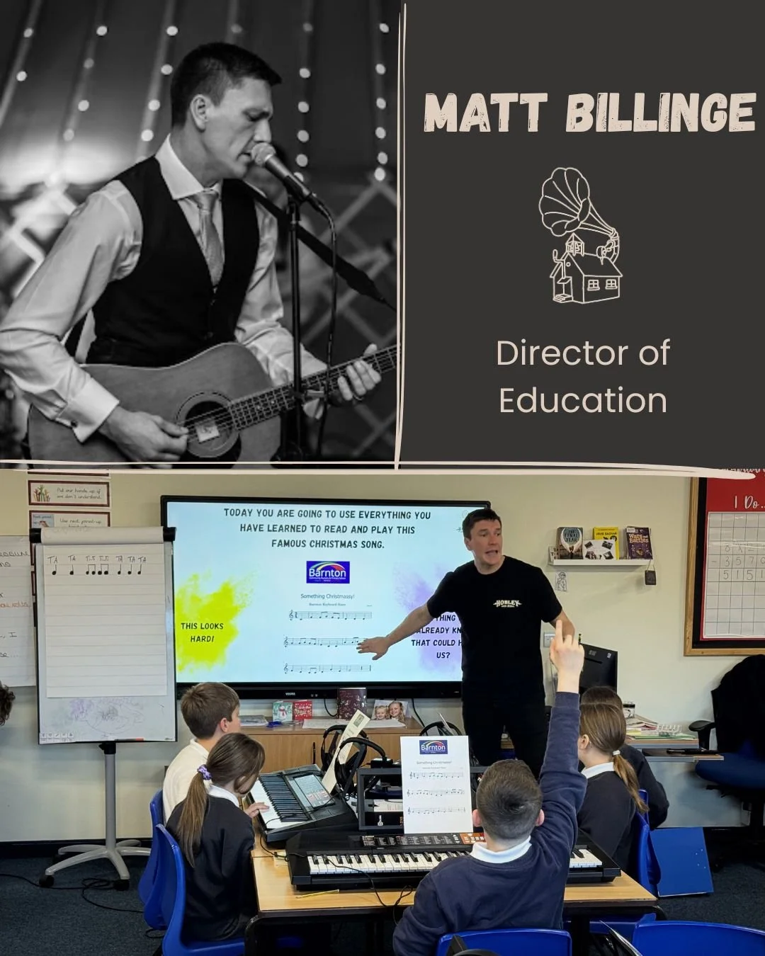 Matt is our Director of Education and the brains behind our school curriculum at Hobley Music School.

With over 10 years&rsquo; experience as a primary school teacher, he knows exactly how to engage and inspire young learners

Fun fact&hellip; Matt 