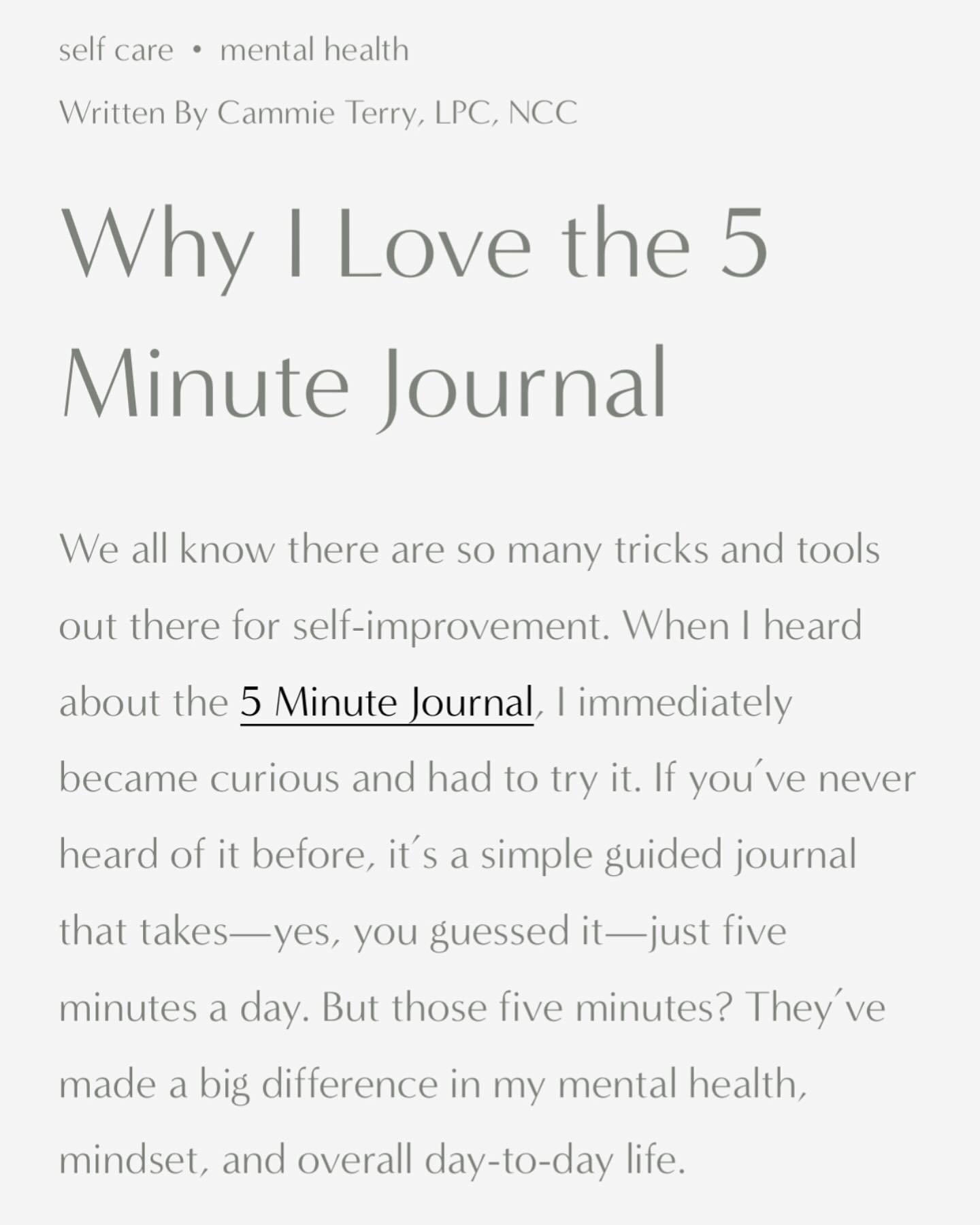 New blog posts are up! Use coupon code AUTHENTICCONNECTIONS to get 10% off your 5 Minute Journal today! 

➡️Access our blog at www.accounselingllc.com/blog