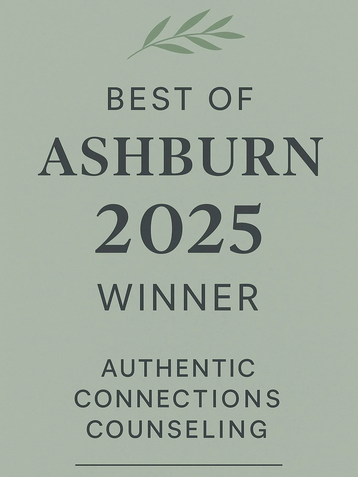 We’re honored (and honestly a little blown away) ๐ฅน — Authentic Connections Counseling has been voted Best of Ashburn 2025!
This is our second year in a row receiving this recognition, and it means the world to us because it comes from o