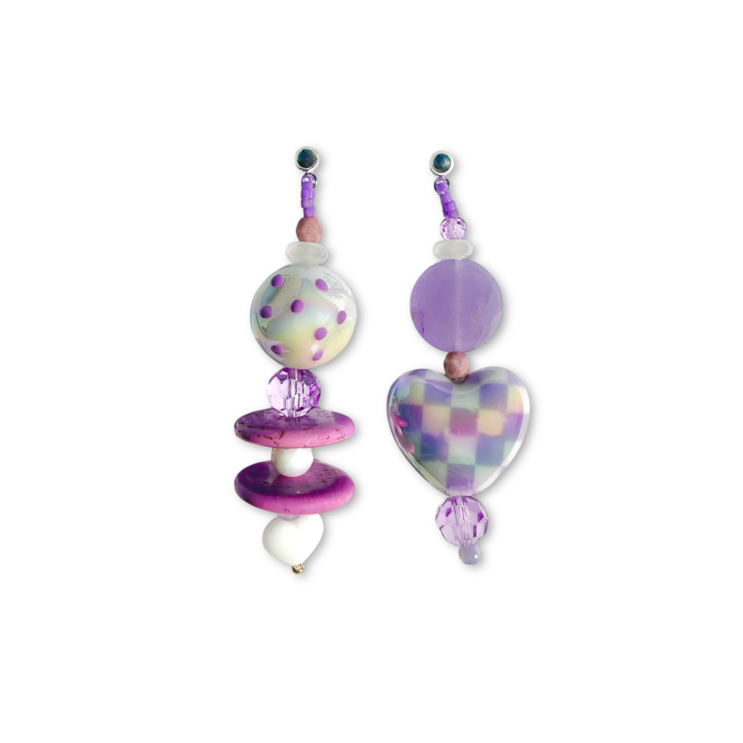 Lavender Checker Pop Earrings