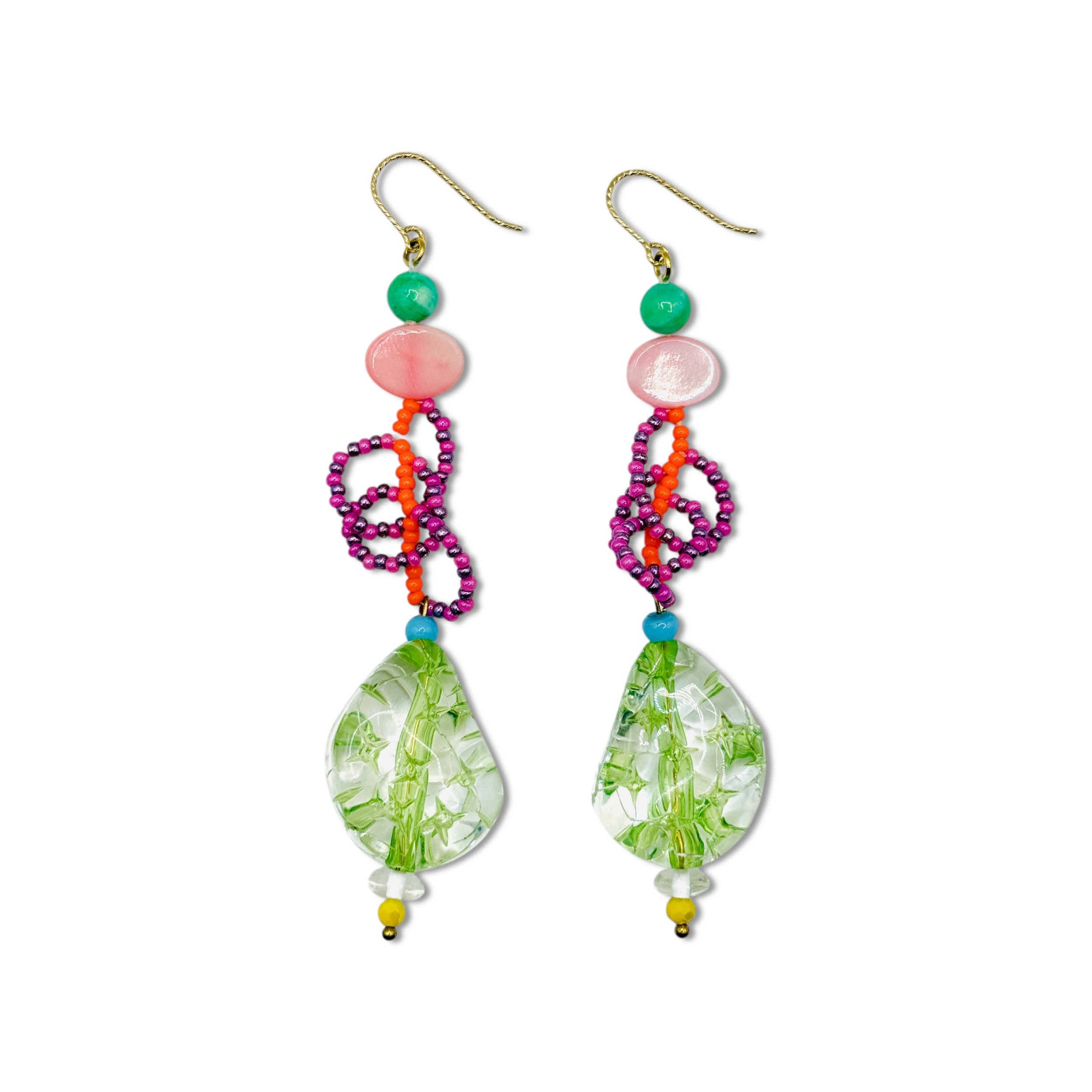 Watermelon Knot Drop Earrings