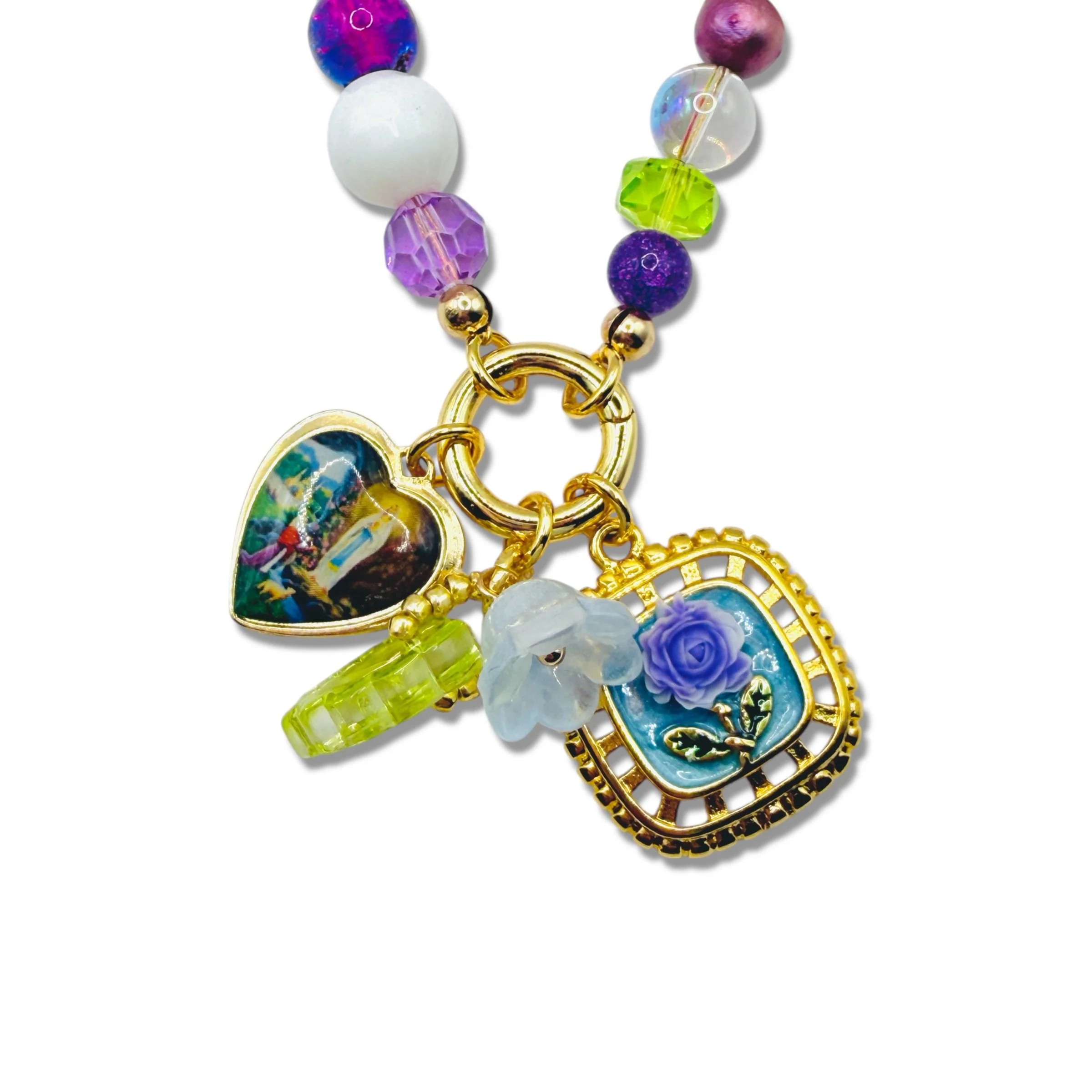 Saint Laurita Charm Cluster Lavender Chunky Necklace_1.jpeg