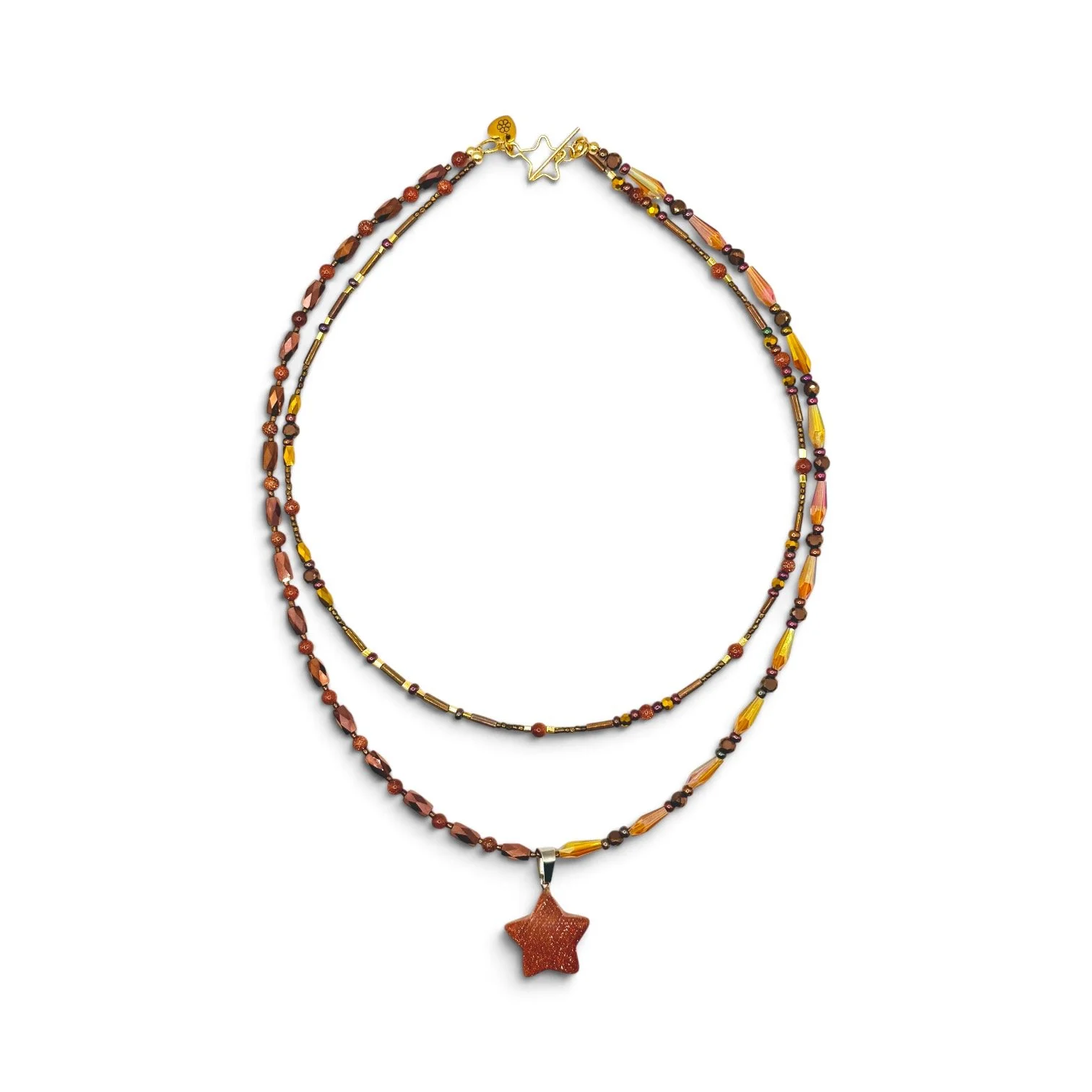 Bronze Star Double Necklace