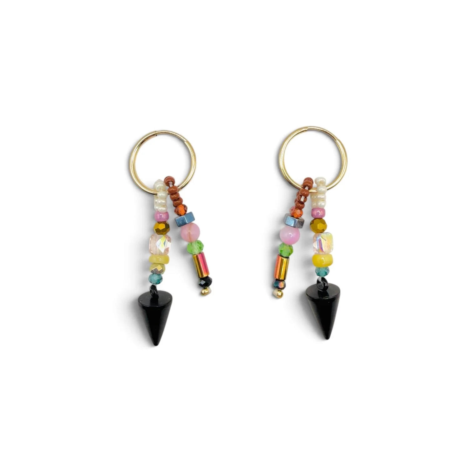 Noir Beaded Tassel Dagger Earrings.JPG