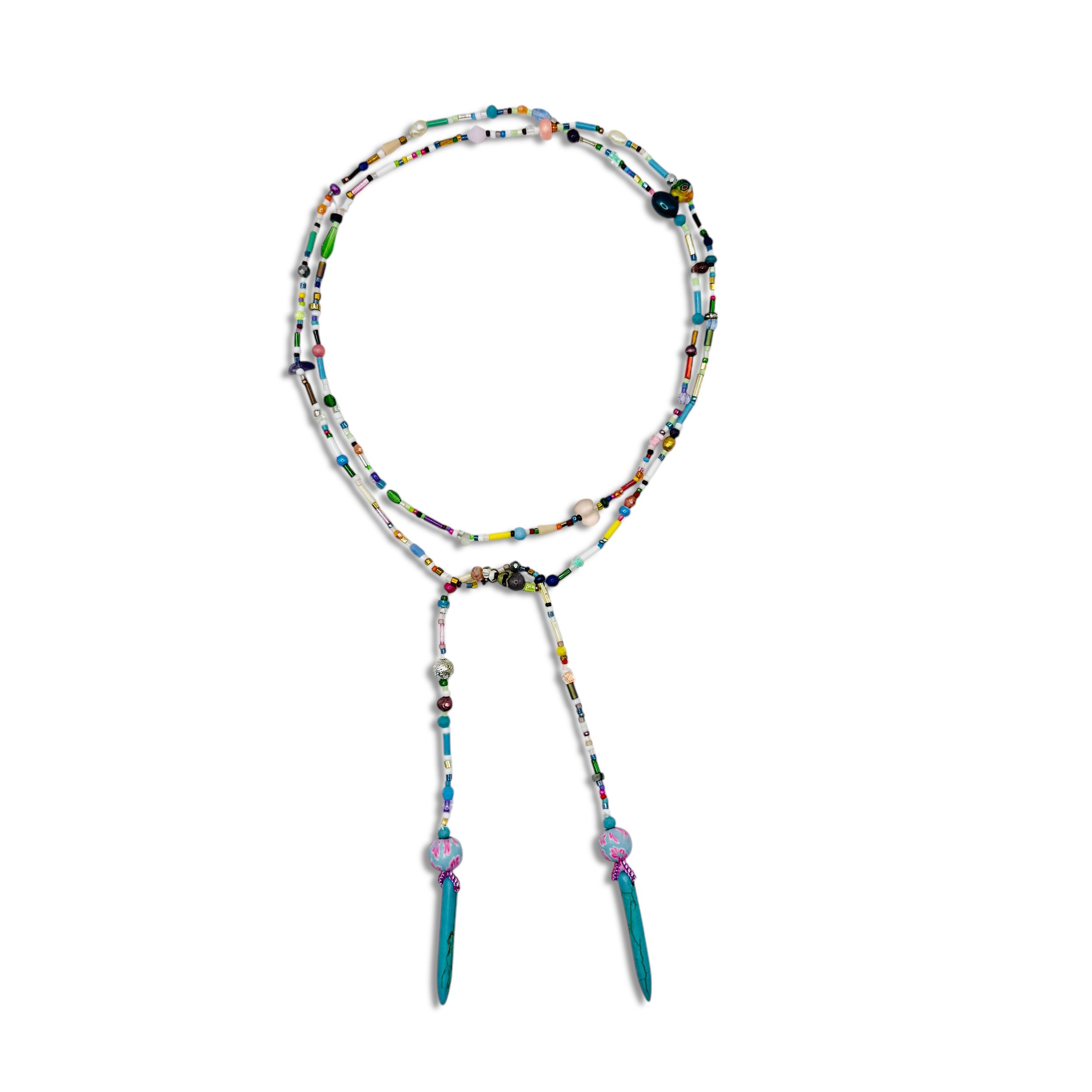 Sprinkle Lariat Pendant Wrap Necklace