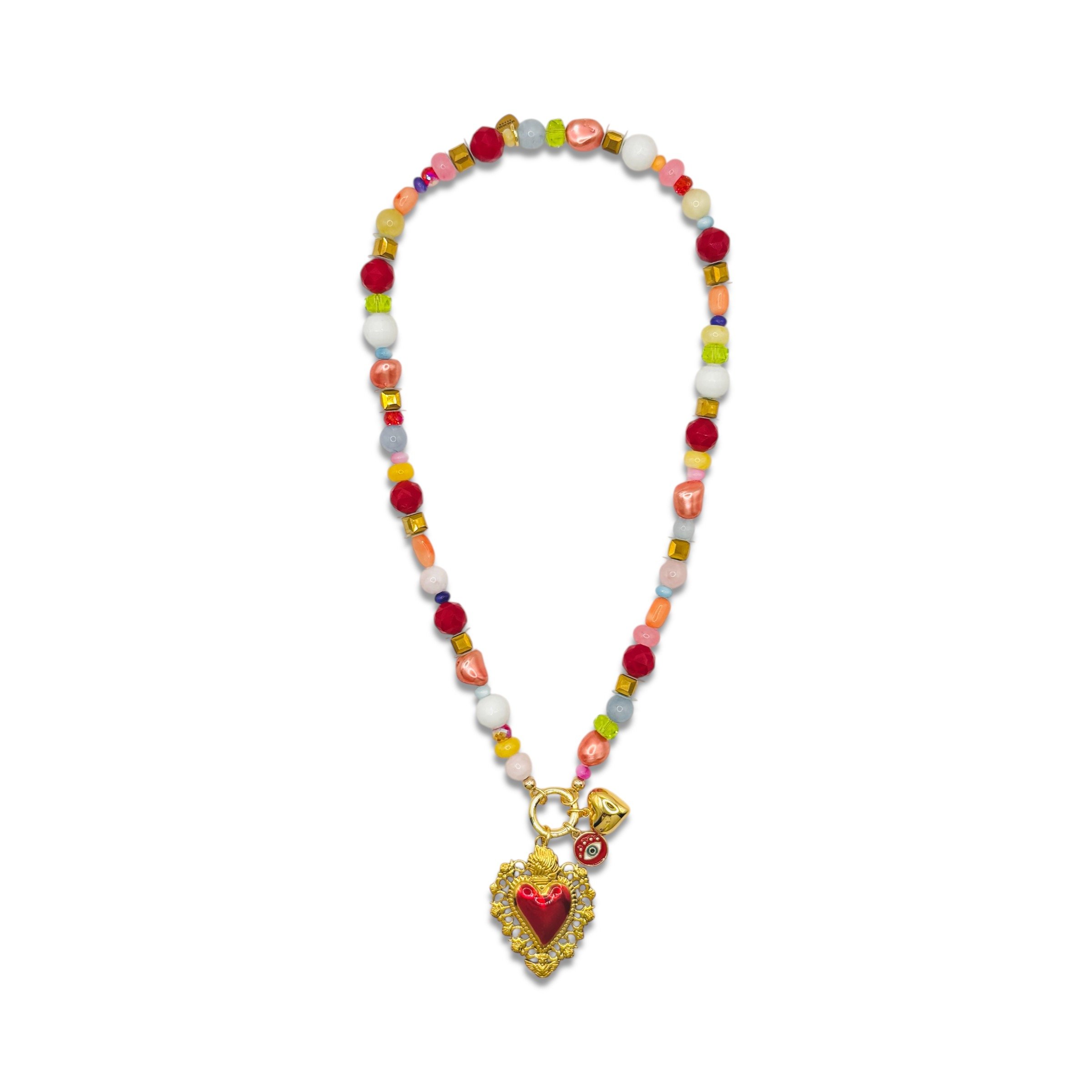 Corazon Charm Cluster Chunky Necklace.jpeg