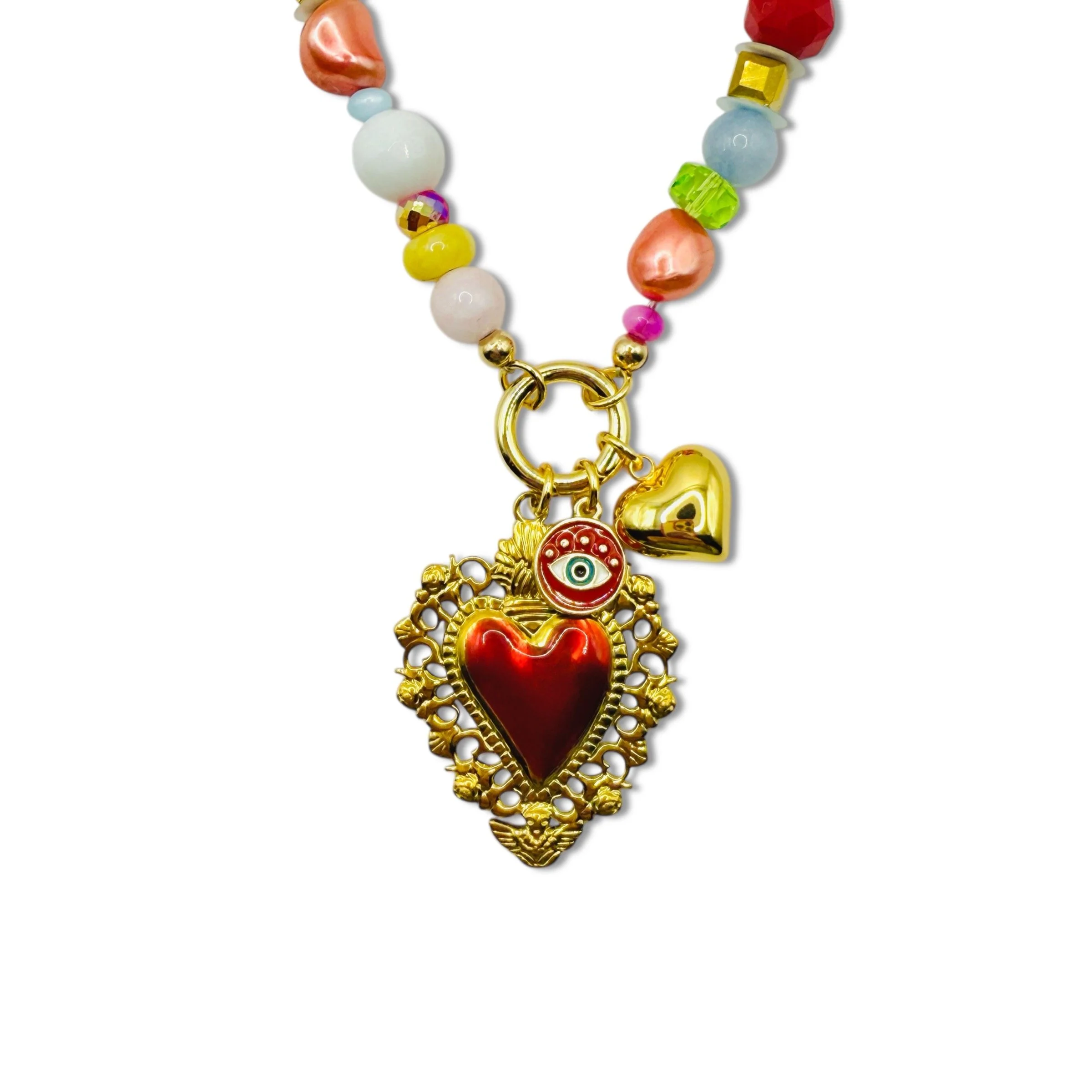 Corazon Charm Cluster Chunky Necklace_1.jpeg