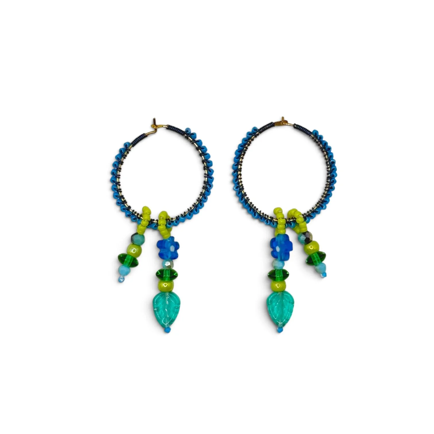 Ocean Garden Beaded Hoop Tassel Earrings.JPG