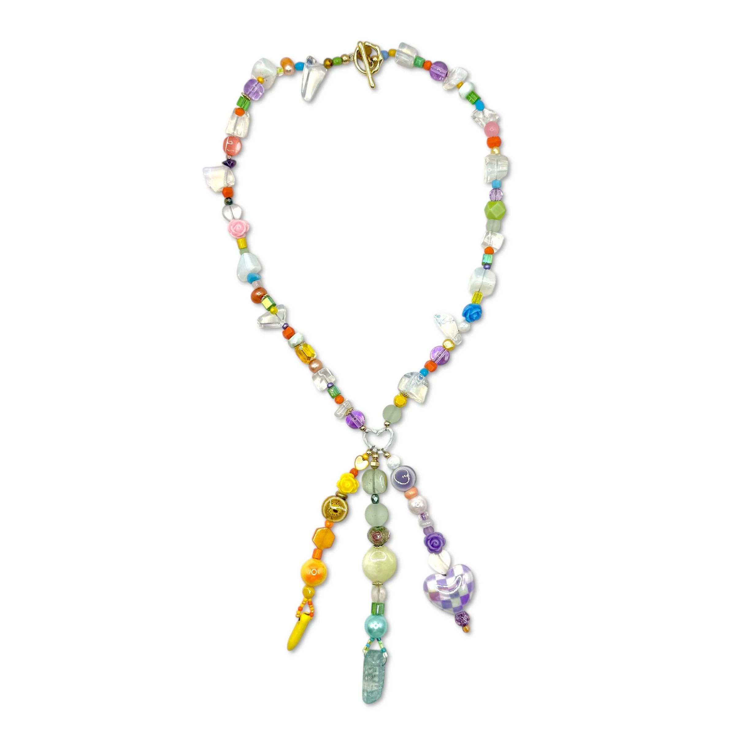 Spring Pastel Crystal Charm Choker Necklace.jpeg