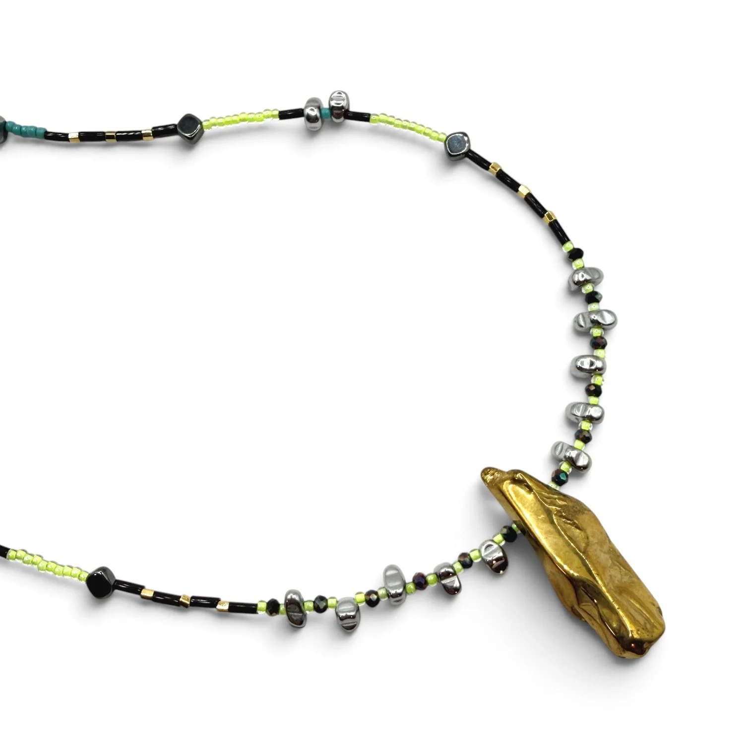 Neon Gold Crystal Metal Necklace_Detail 1.jpeg