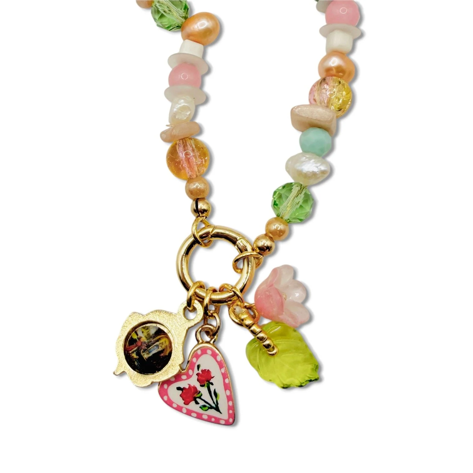 Santa Rosa Charm Cluster Chunky Necklace_Detail 1.jpeg