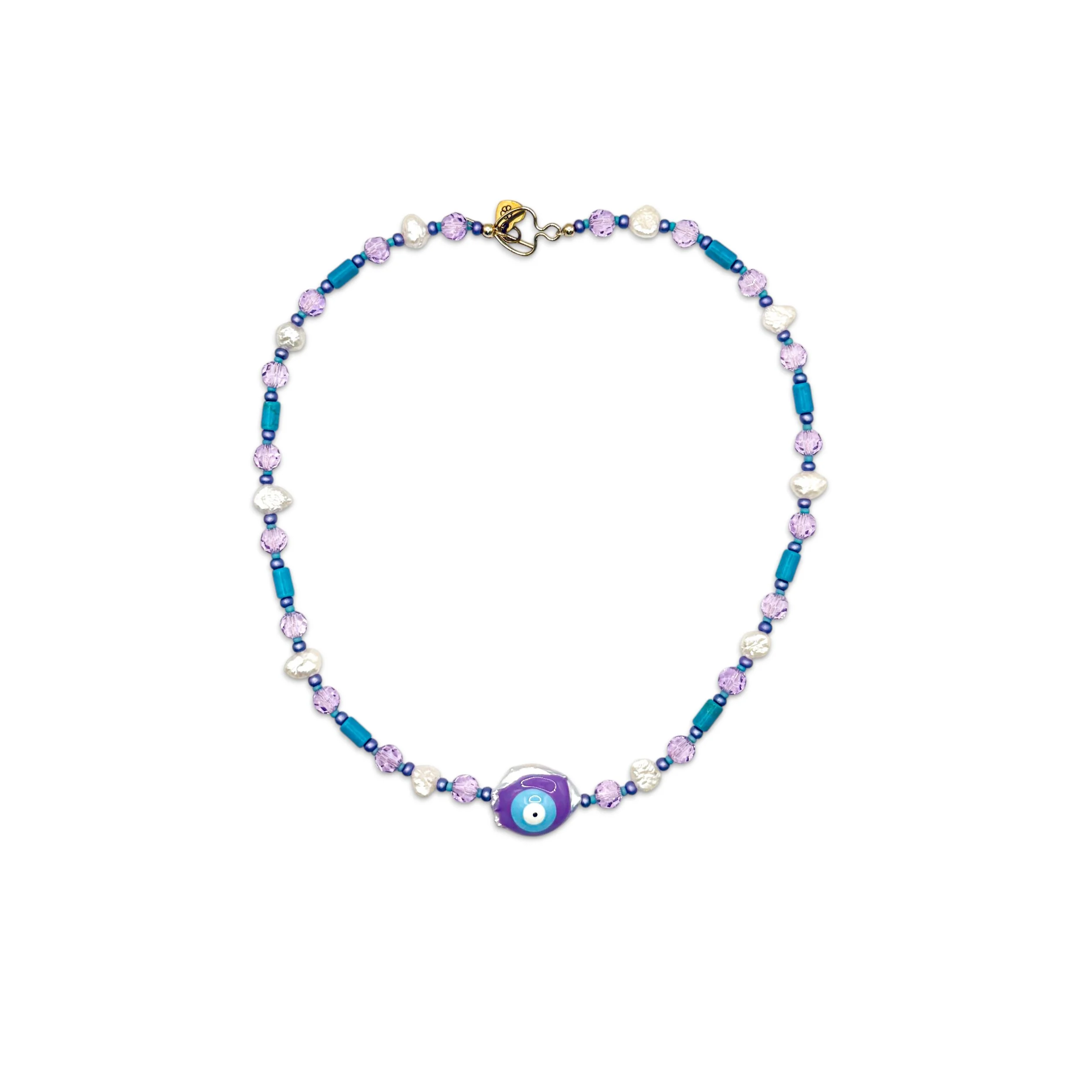 Lavender Eye Pearl Choker Necklace