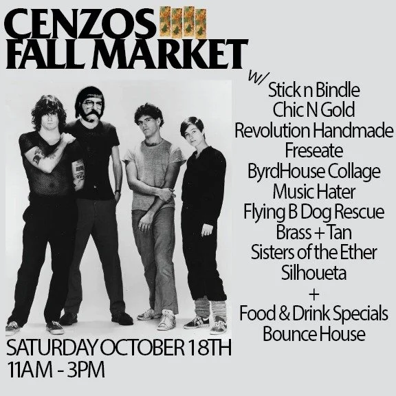 MARKET TIME! This Saturday from 11-3pm will we have all these amazing vendors/artists/makers/pups plus food &amp; drink specials and of course a bounce house.

Please come hang!

@brassandtan 
@stickandbindlevintage 
@chic.ngold 
@revolutionhandmade 