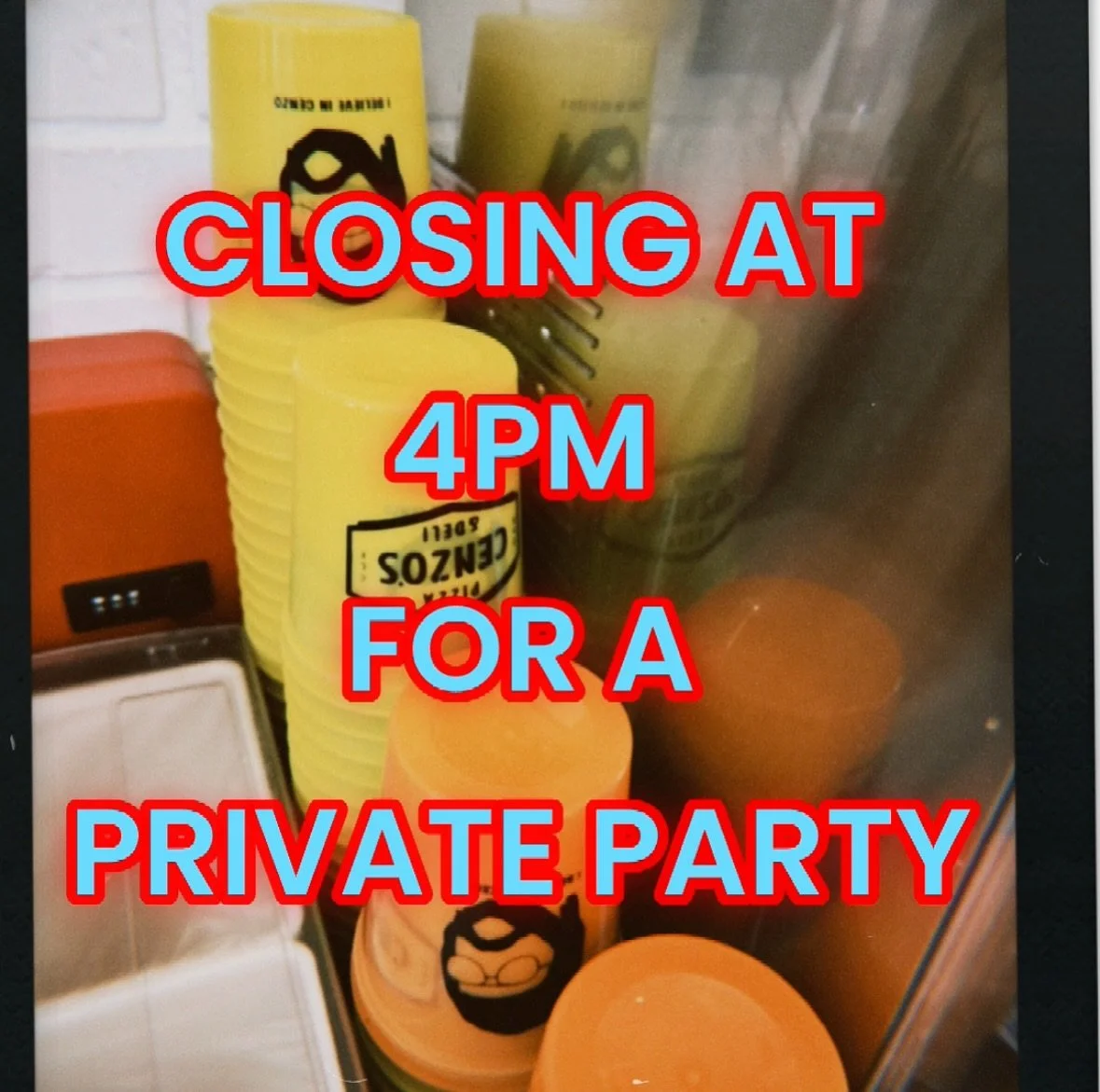 We are closing at 4pm today, Friday 10/24 for a private party. Our first wedding at the space!! ❤️

Back to regular hours tomorrow and don&rsquo;t forget the market on Sunday!

#cenzosisforlovers