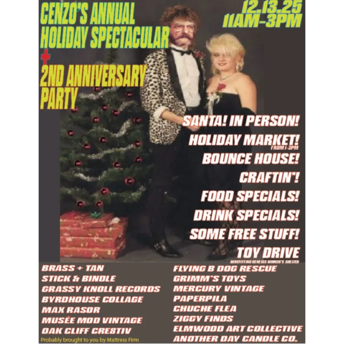 2 YEARS! In honor of our 2 year anniversary(and the holidays) we are having a party on 12/13 from 11-3pm!

Food &amp; drink specials, crafts for kids plus SANTA, the man himself will be here from 1-3 to take pictures and get any last minute lists.

W