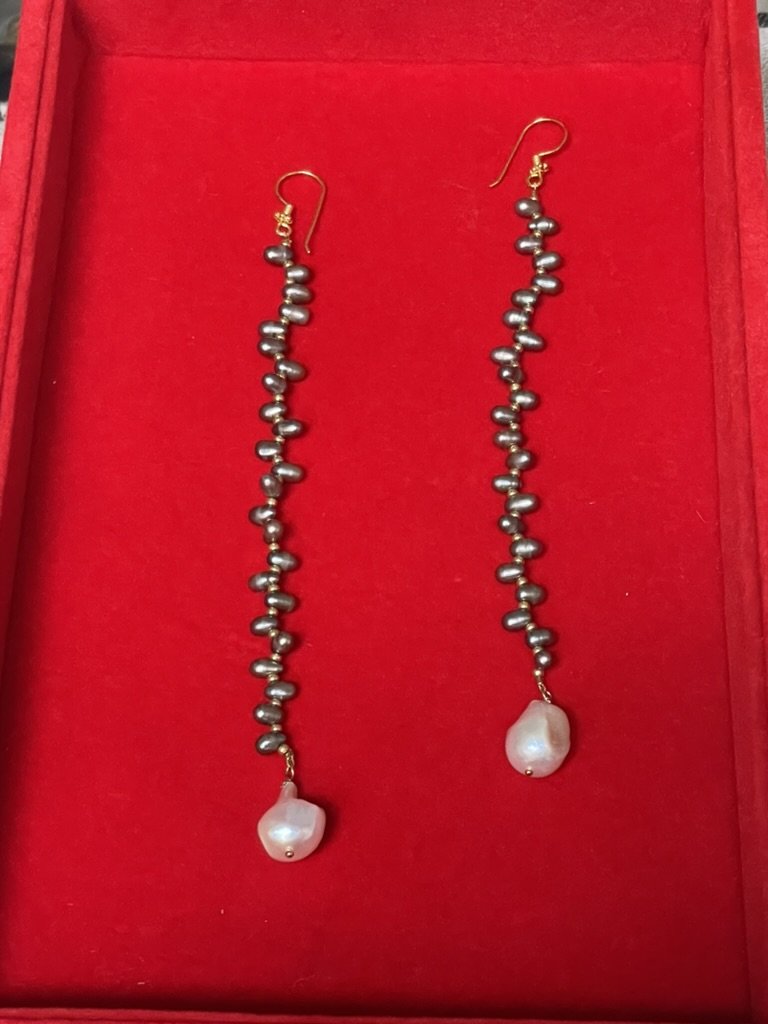 Baroque Drop Tall Dangly Earrings