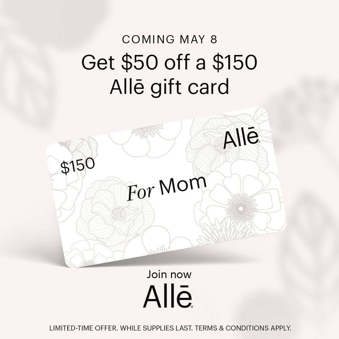 SET YOUR ALARMS 🚨 💲

For the mom, sister, friend who has everything, treat them to an Allē gift card✨. Set your reminder for 05.08.24 at 9 am PST/12 pm EST for the chance to save big on JUV&Eacute;DERM&reg;, SKINVIVE&reg;, BOTOX&reg; &amp; MORE wit