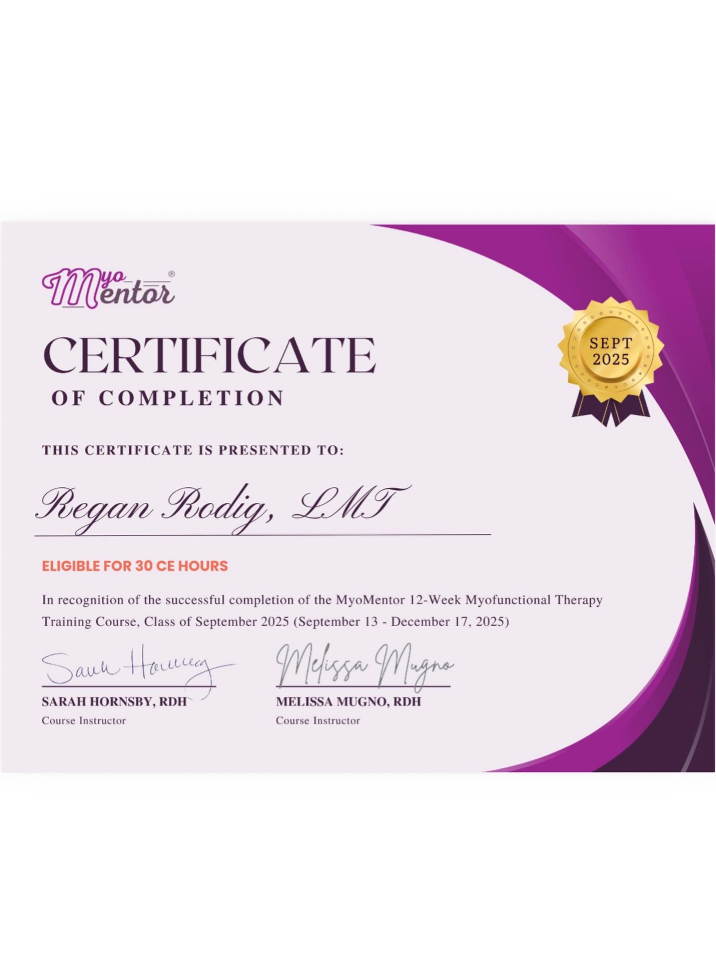 MYO MENTOR 🤍

Thankful for the education that improves the care I offer my clients
Continuing my myofunctional training has shaped how I look at jaw, tongue, and airway patterns, and how they influence tension and function 

Feeling grateful 🤍
@myo