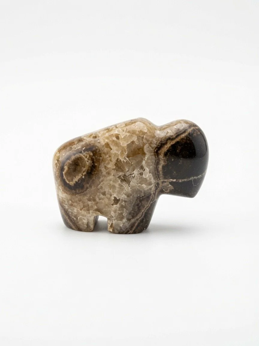 Dragon Valley Bison: A Carved Septarian Buffalo Small 1.5 in