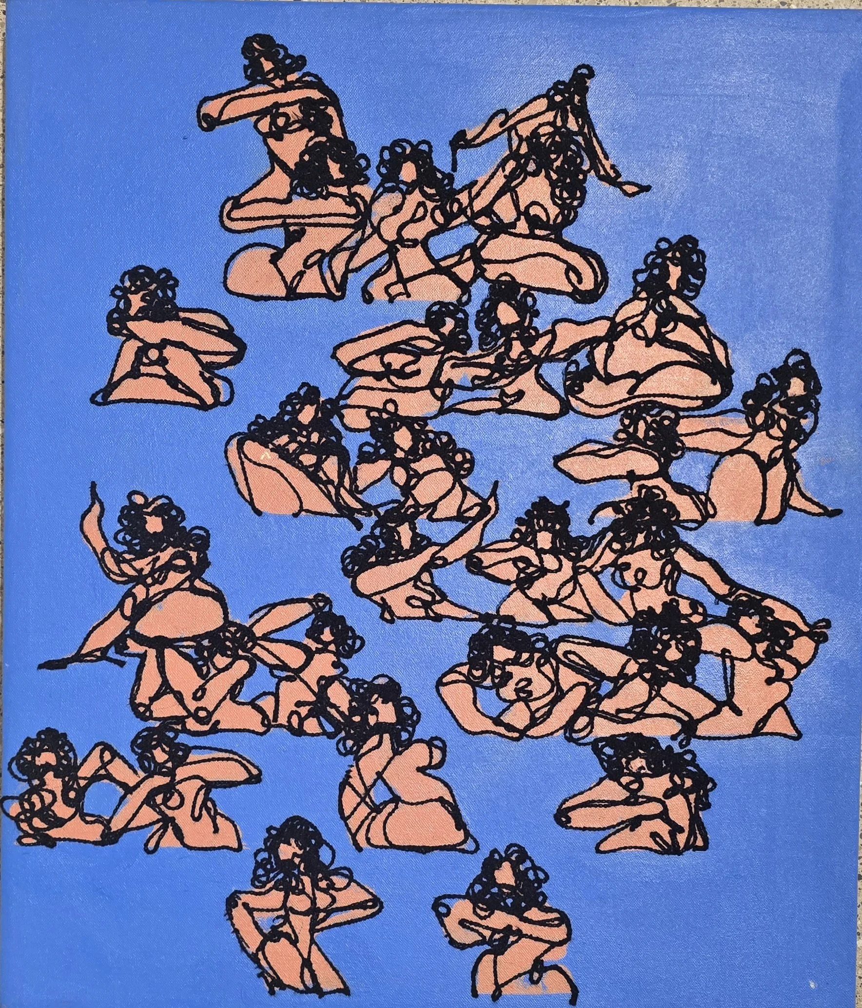 Orange on Blue Figure Study