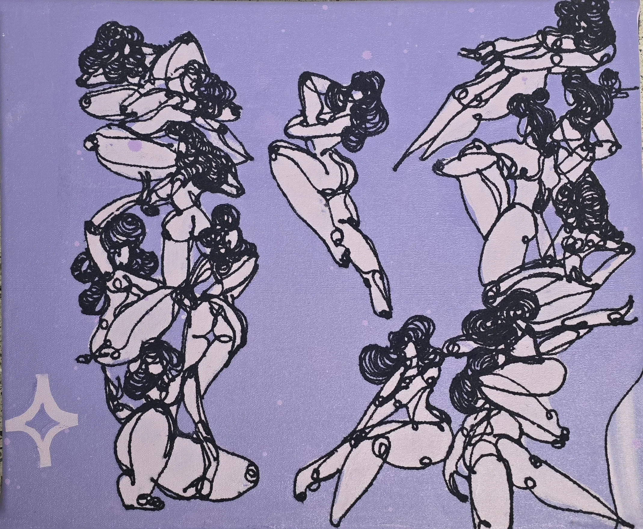 Light Purple on dark purple figure study