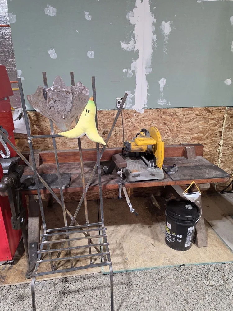 160-year-old blacksmithing table