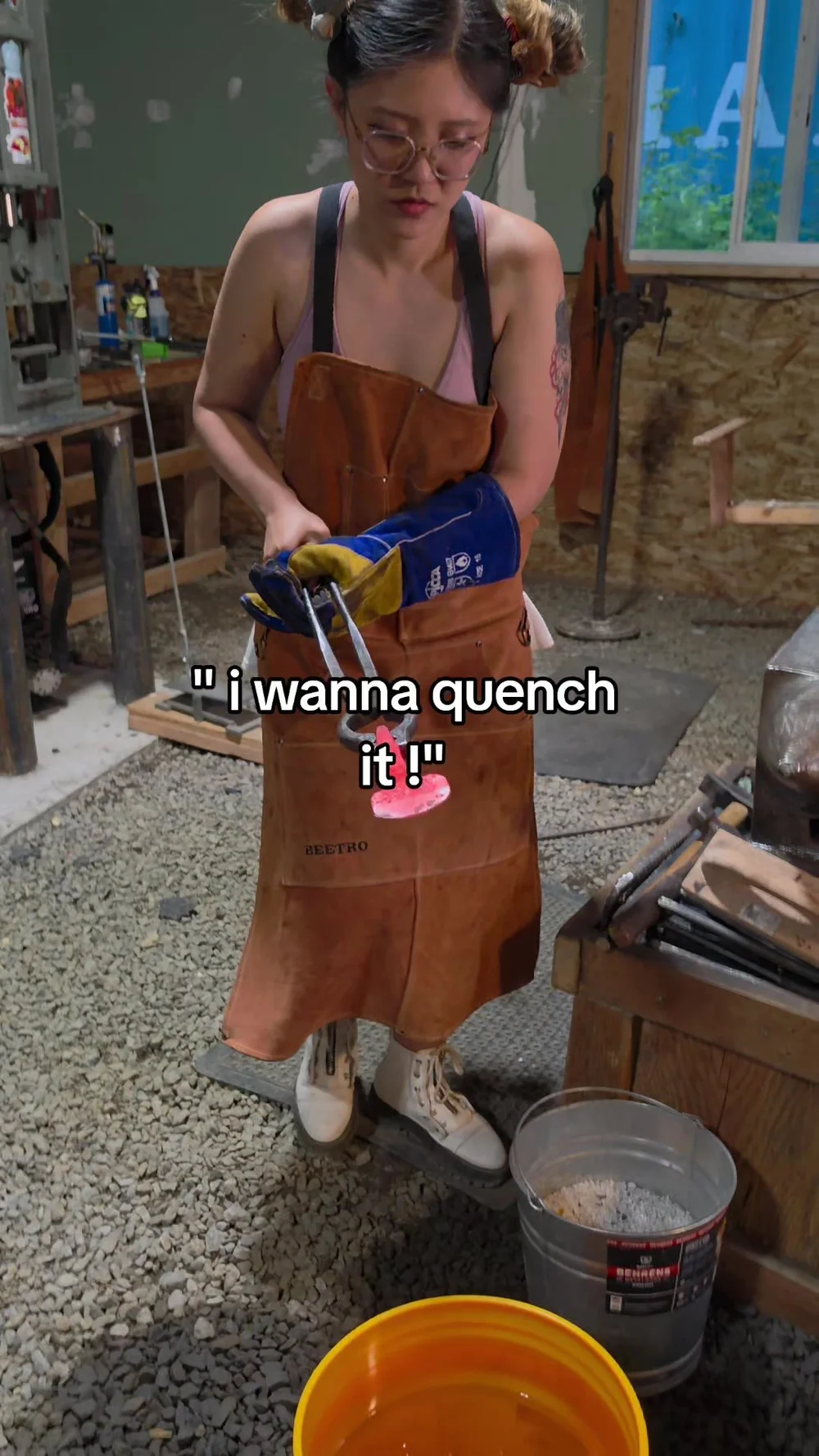 Kiki quenching a hot piece