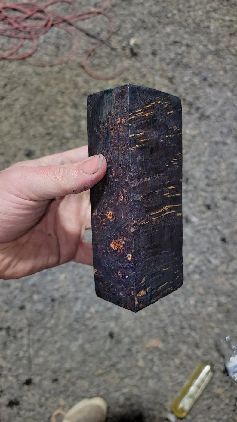 Dark stabilized burl block