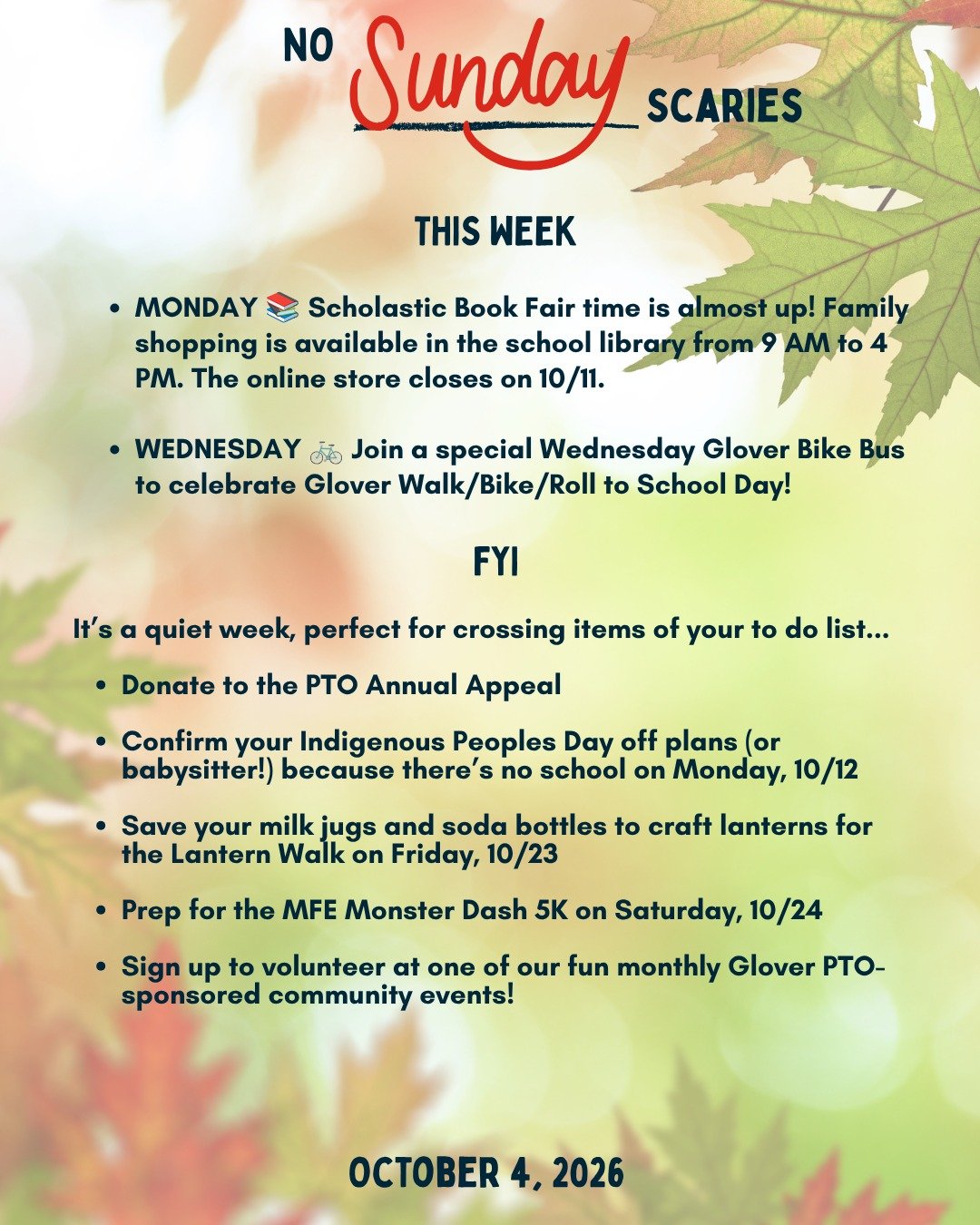 It's OCTOBER... and fittingly it's a spookily quiet week. Lucky for you, I've got some good tips to help you keep busy!