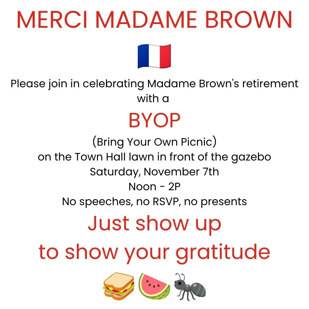 Save the Date to celebrate Madame Brown&rsquo;s retirement! On November 7, we&rsquo;ll come together to share our memories of Madame Brown&rsquo;s career and impact across Milton Public Schools.