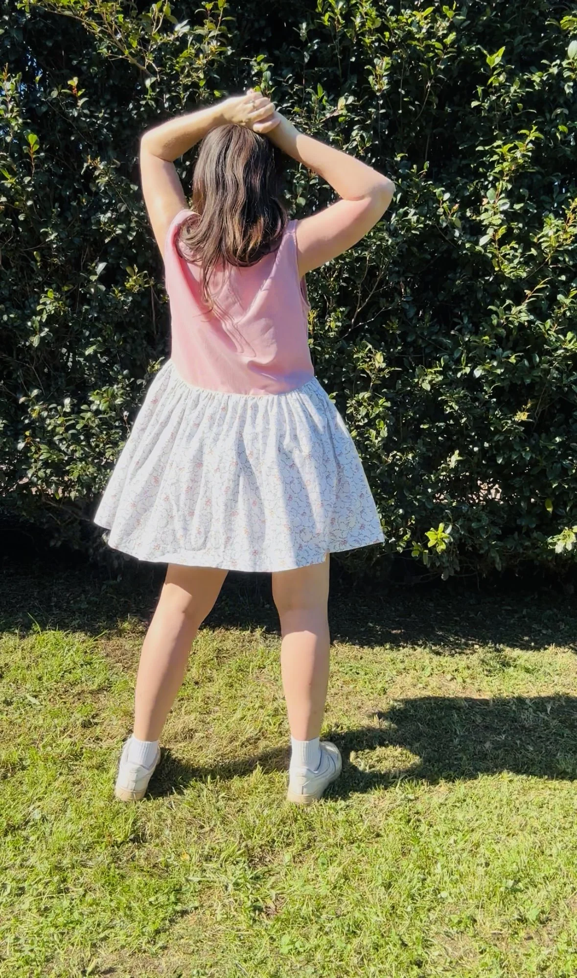 Upcycled Shirt Dress | Red Check & Floral