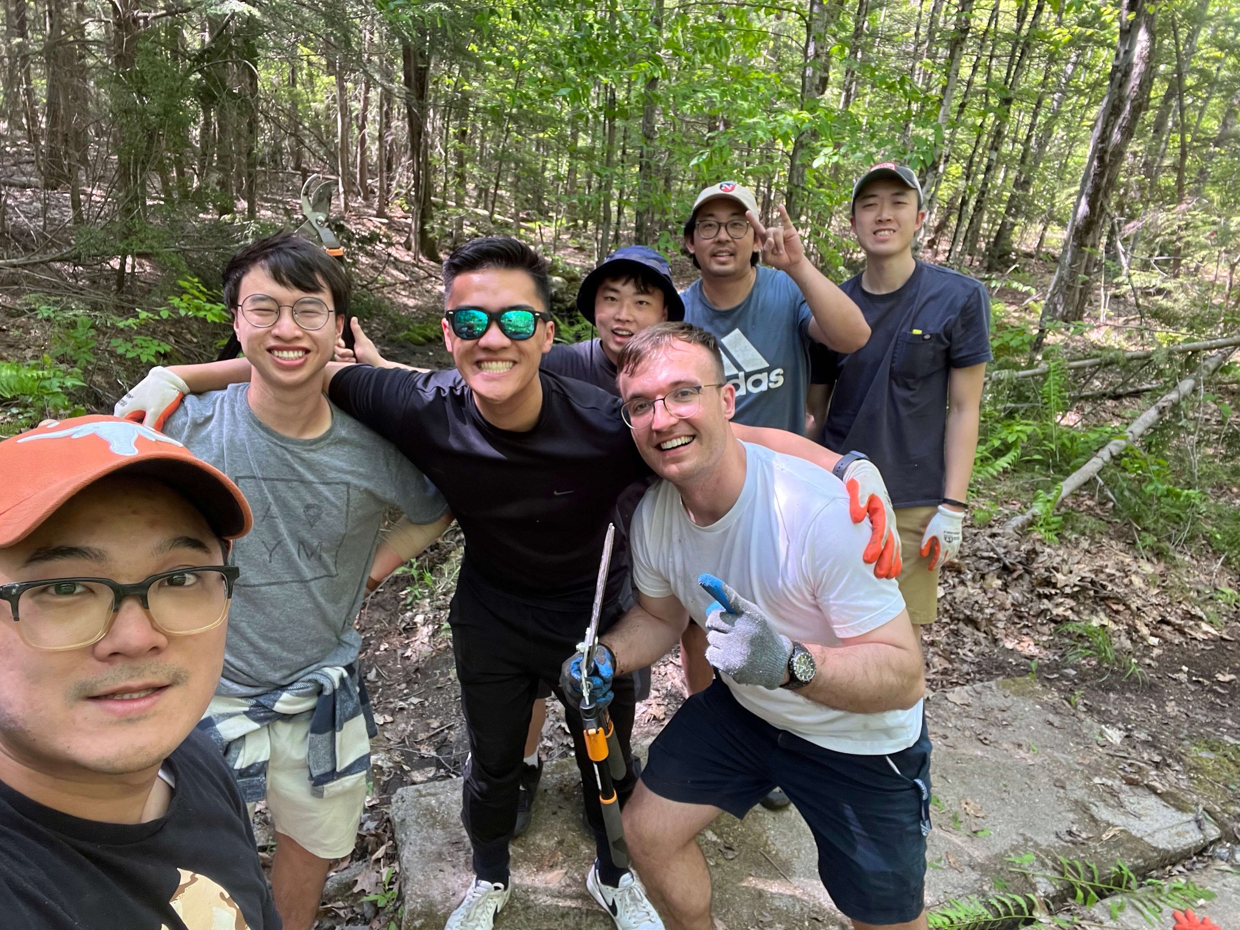 Charlie on a hike with some of his friends from Reclaimer College Church in Massachusetts
