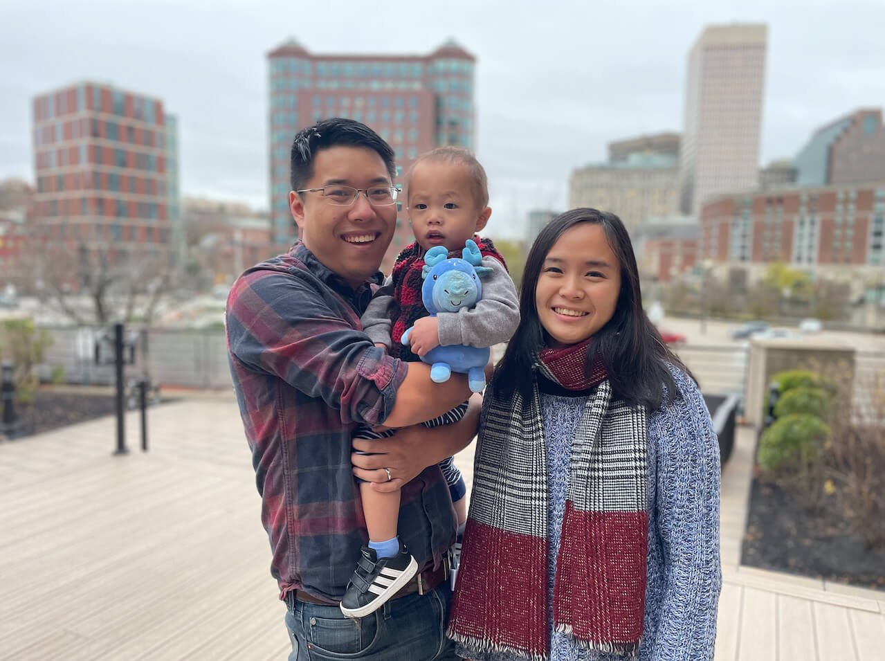 Daniel and Aurona with their son Nico at their old place in Providence, Rhode Island