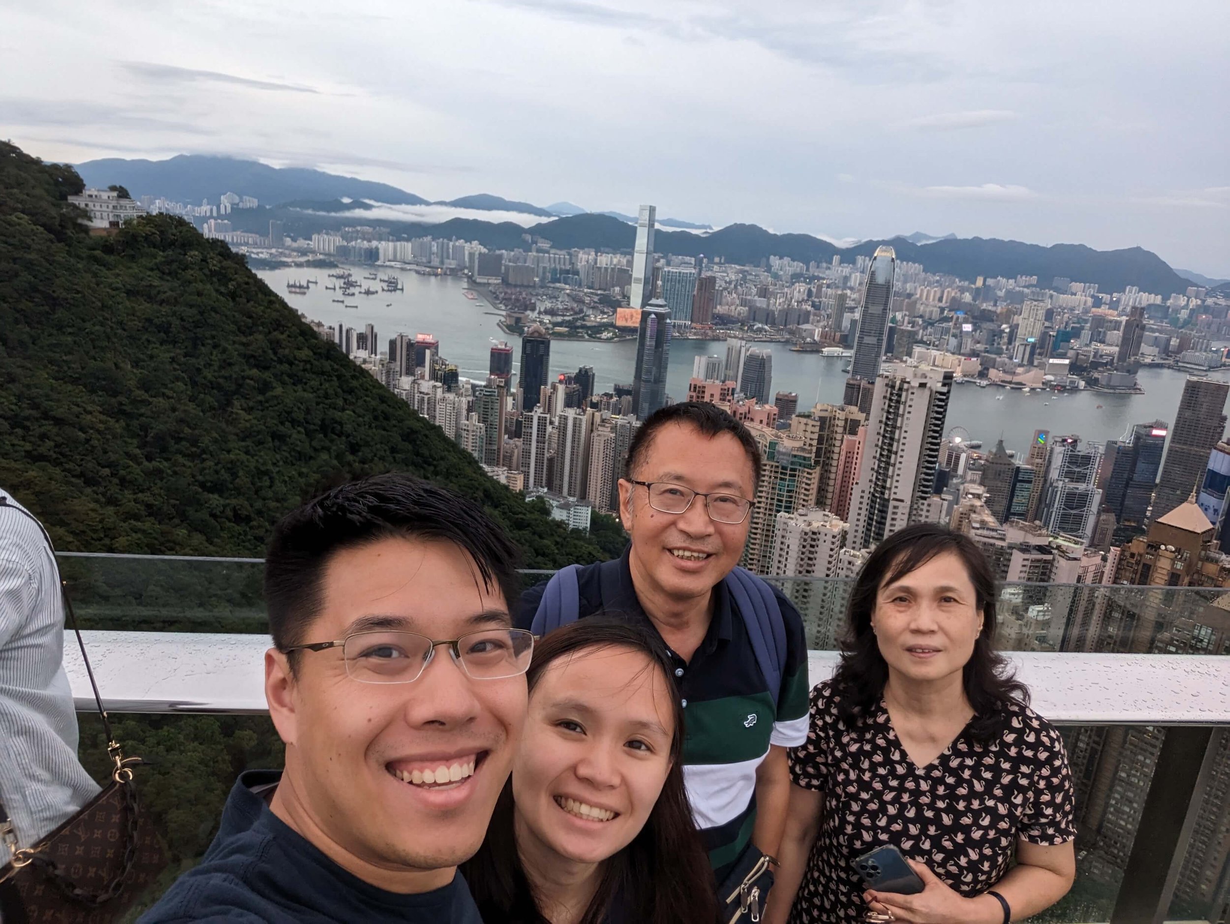 Daniel and his family looking over the Hong Kong skyline!