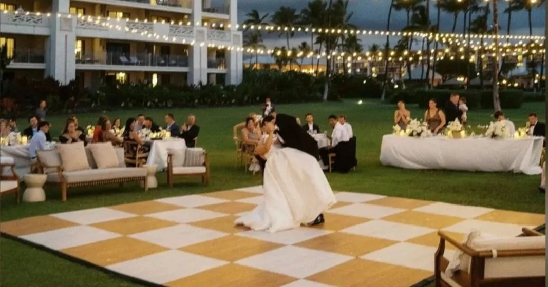 CHECKERED DANCE FLOOR WEDDING RENTAL IN HAWAII