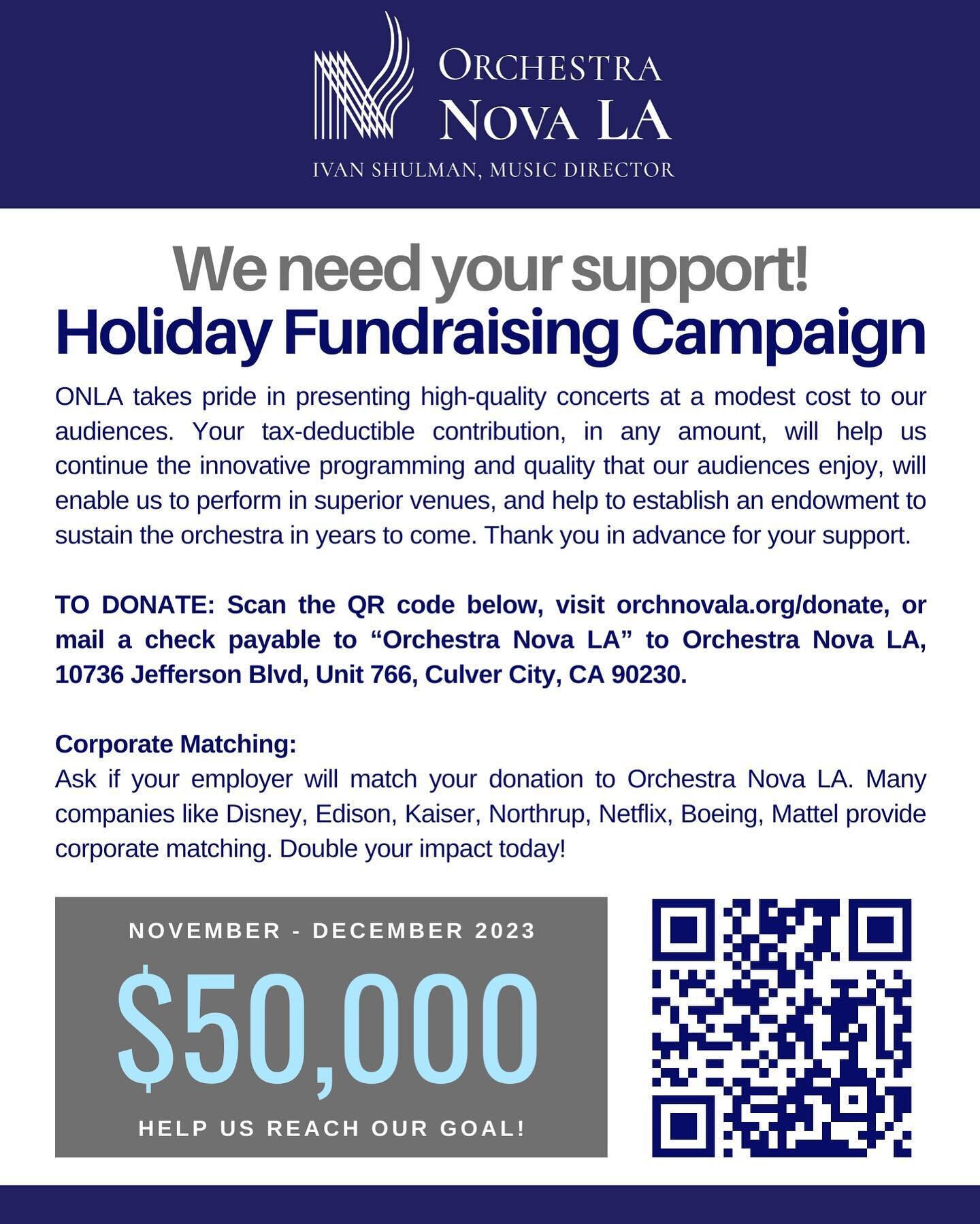We need your help! Please consider supporting ONLA this holiday season. Visit orchnovala.org/donate