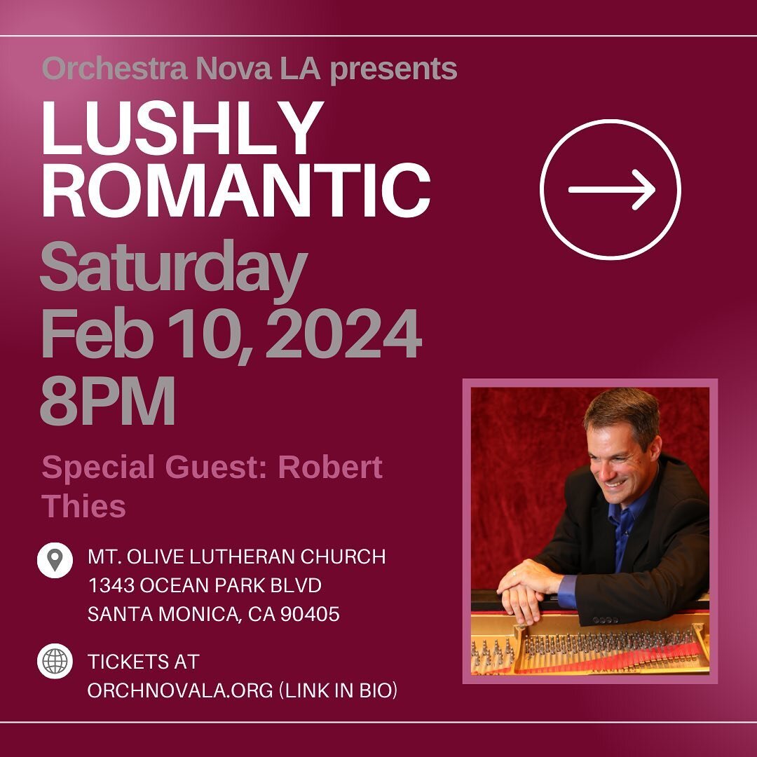 Join us this Saturday with your valentine to enjoy a special night with Orchestra Nova LA as the music weaves its timeless magic. 🥀 LINK IN BIO.