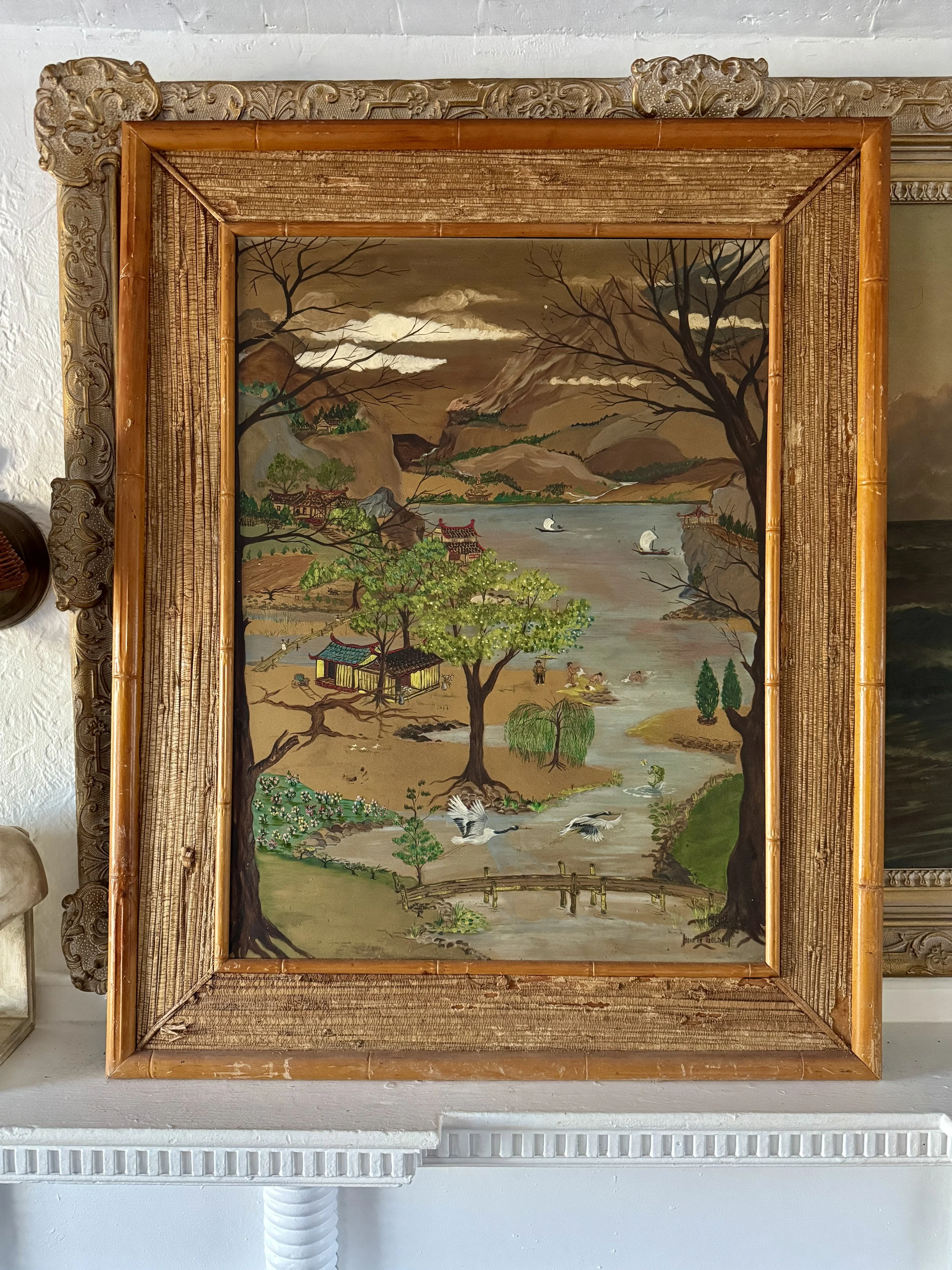 1960s "home is golden" painting by h.a. sheridan