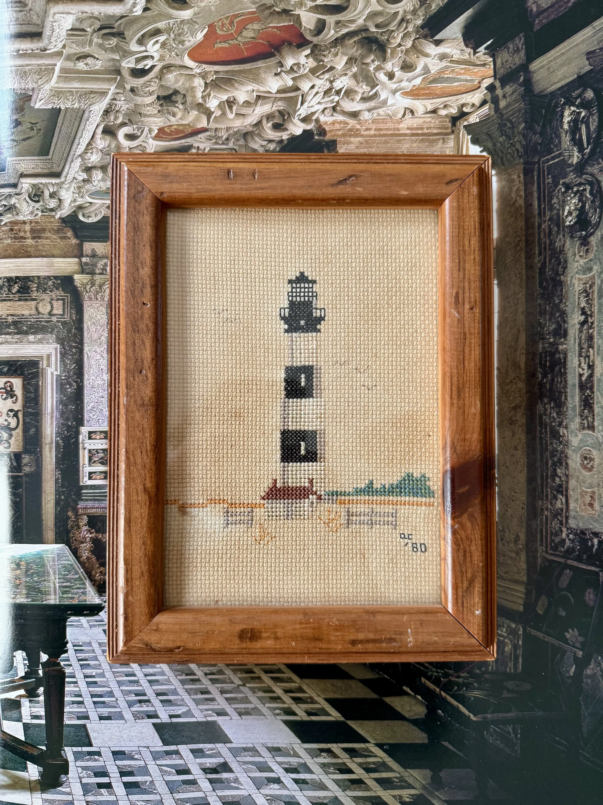 1980s lighthouse cross-stitch