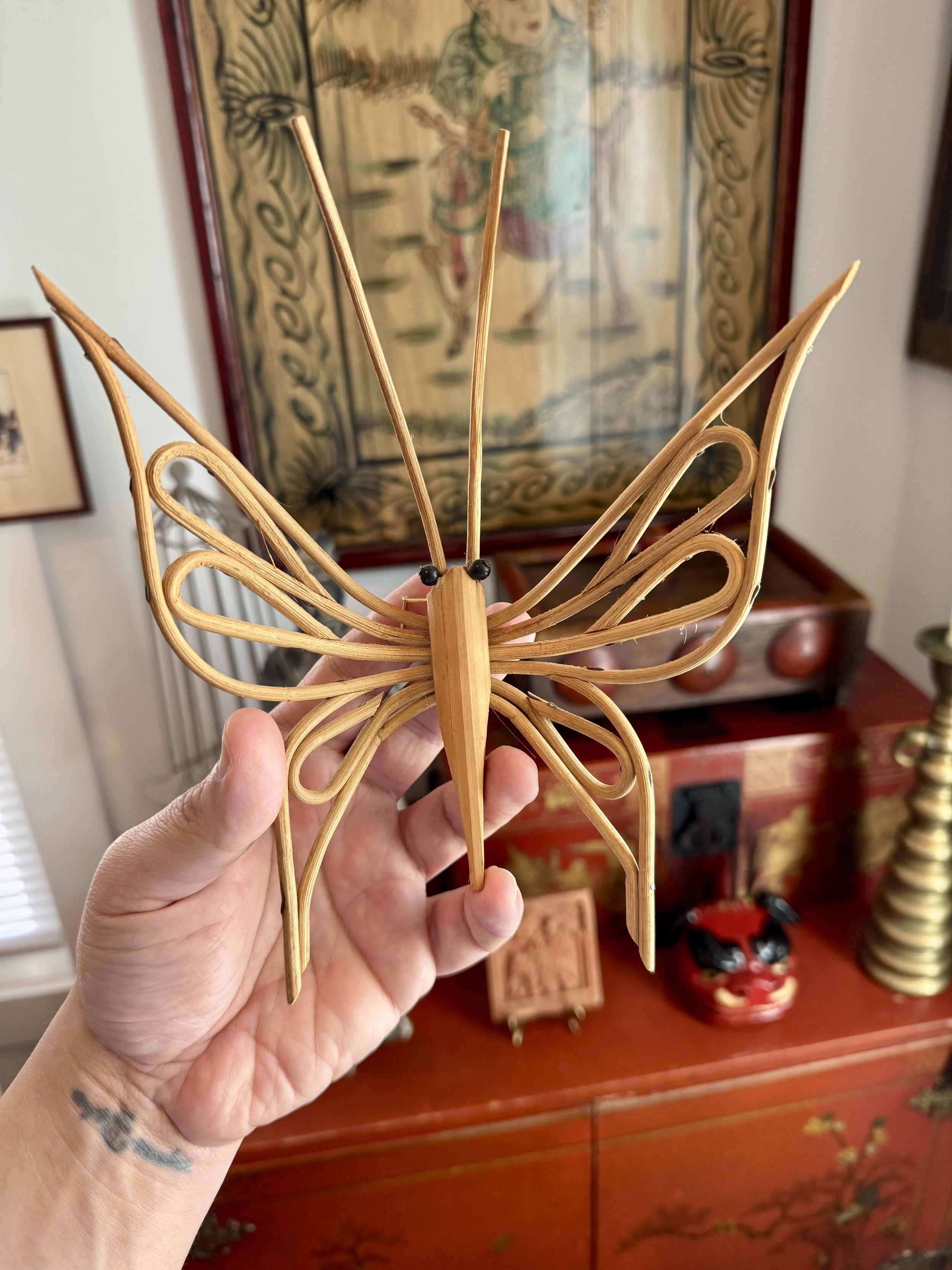 vintage wicker butterfly