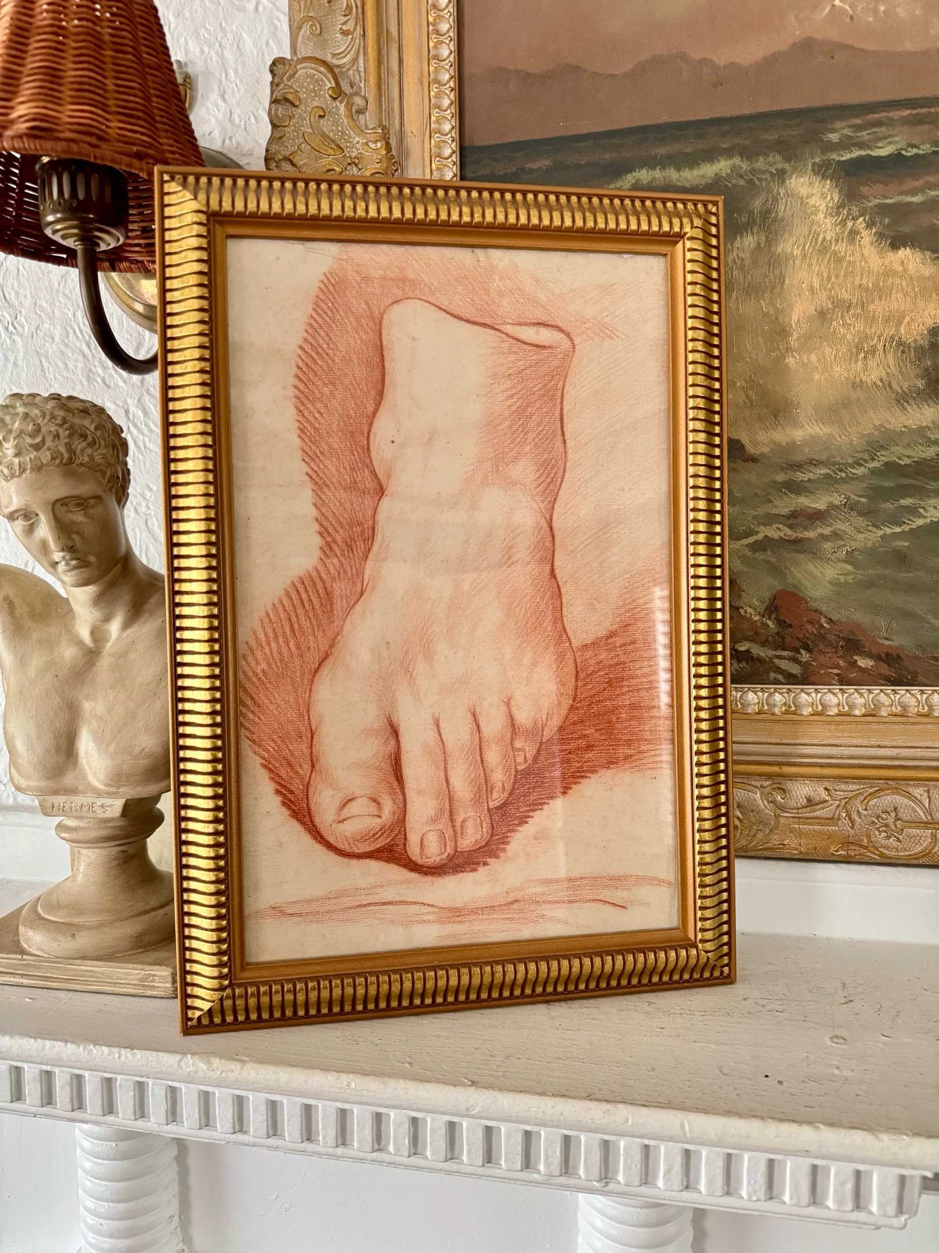 early 20th century foot study academic drawing