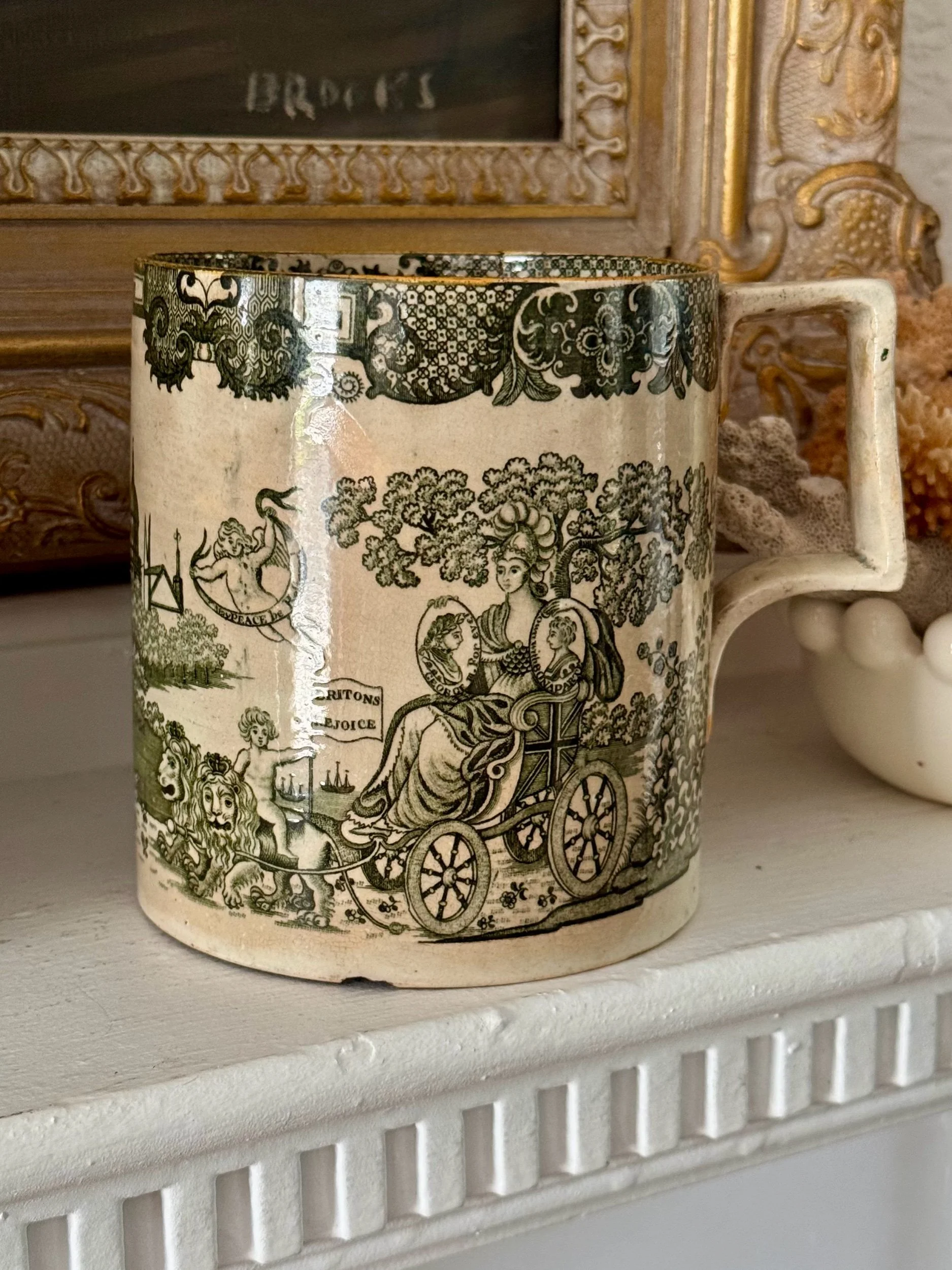 rare 1802 antique transferware tankard