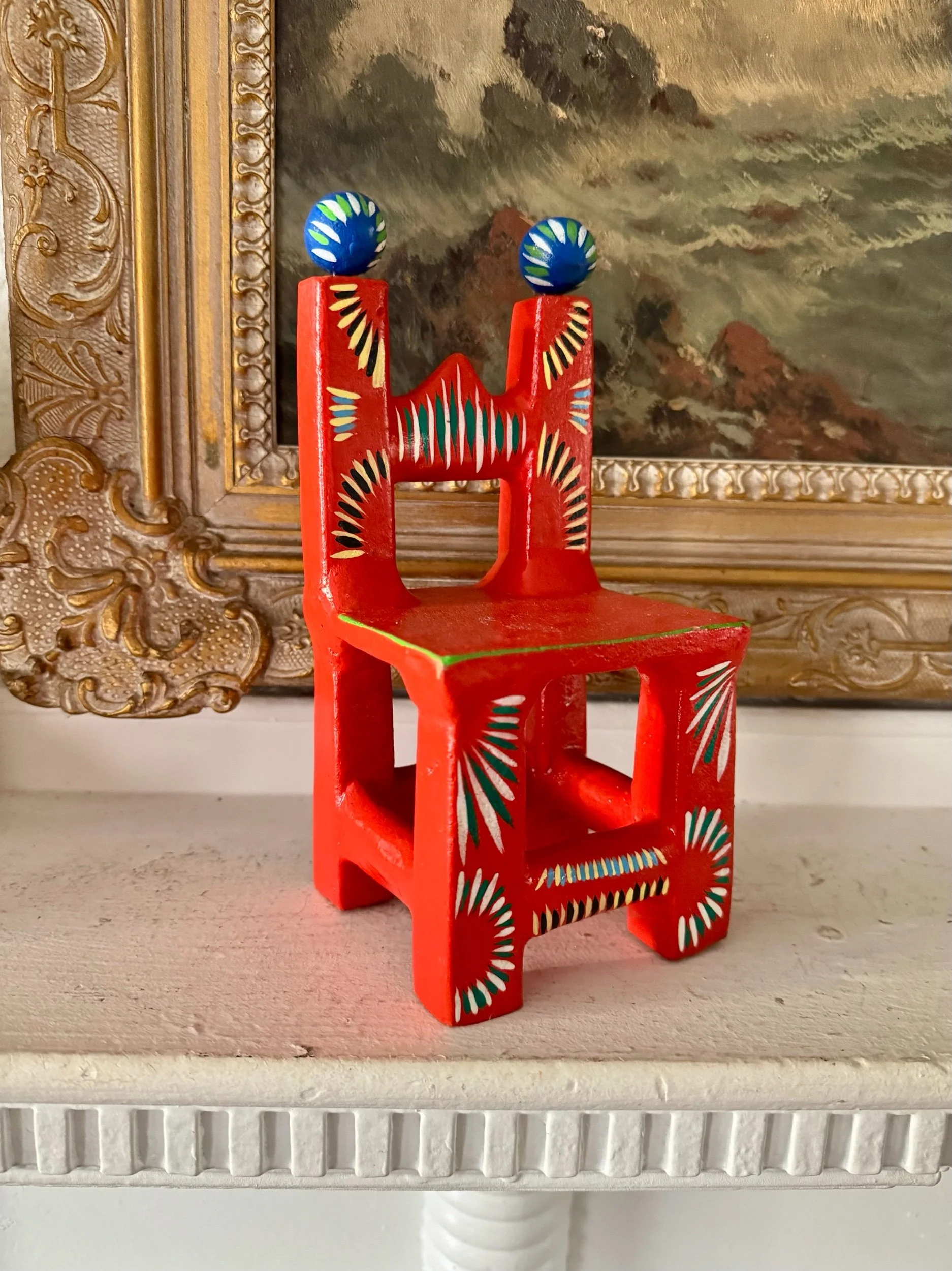 mexican folk art clay chair by ortega