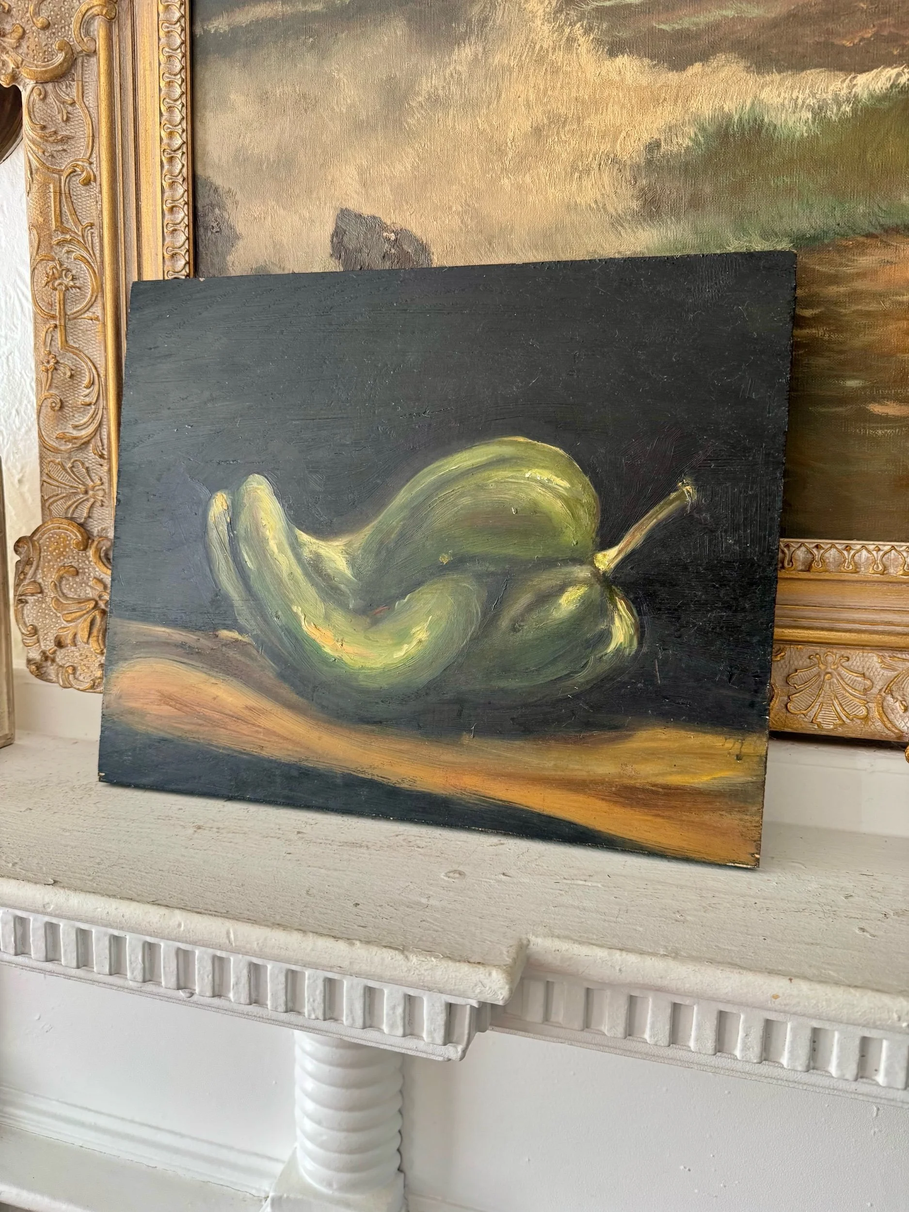 vintage green pepper painting